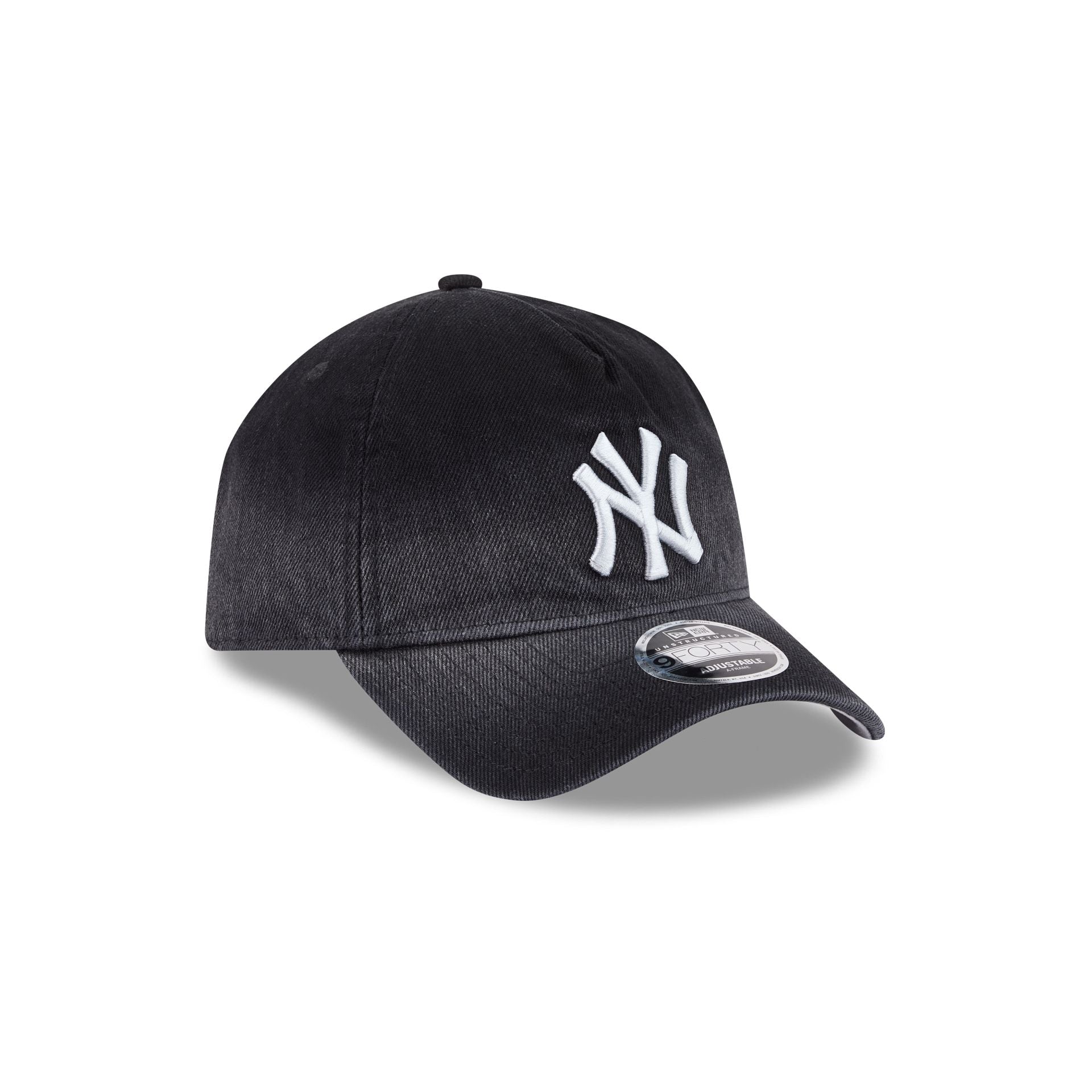 New York Yankees Washed Black Denim 9FORTY A-Frame Unstructured Snapback Hat