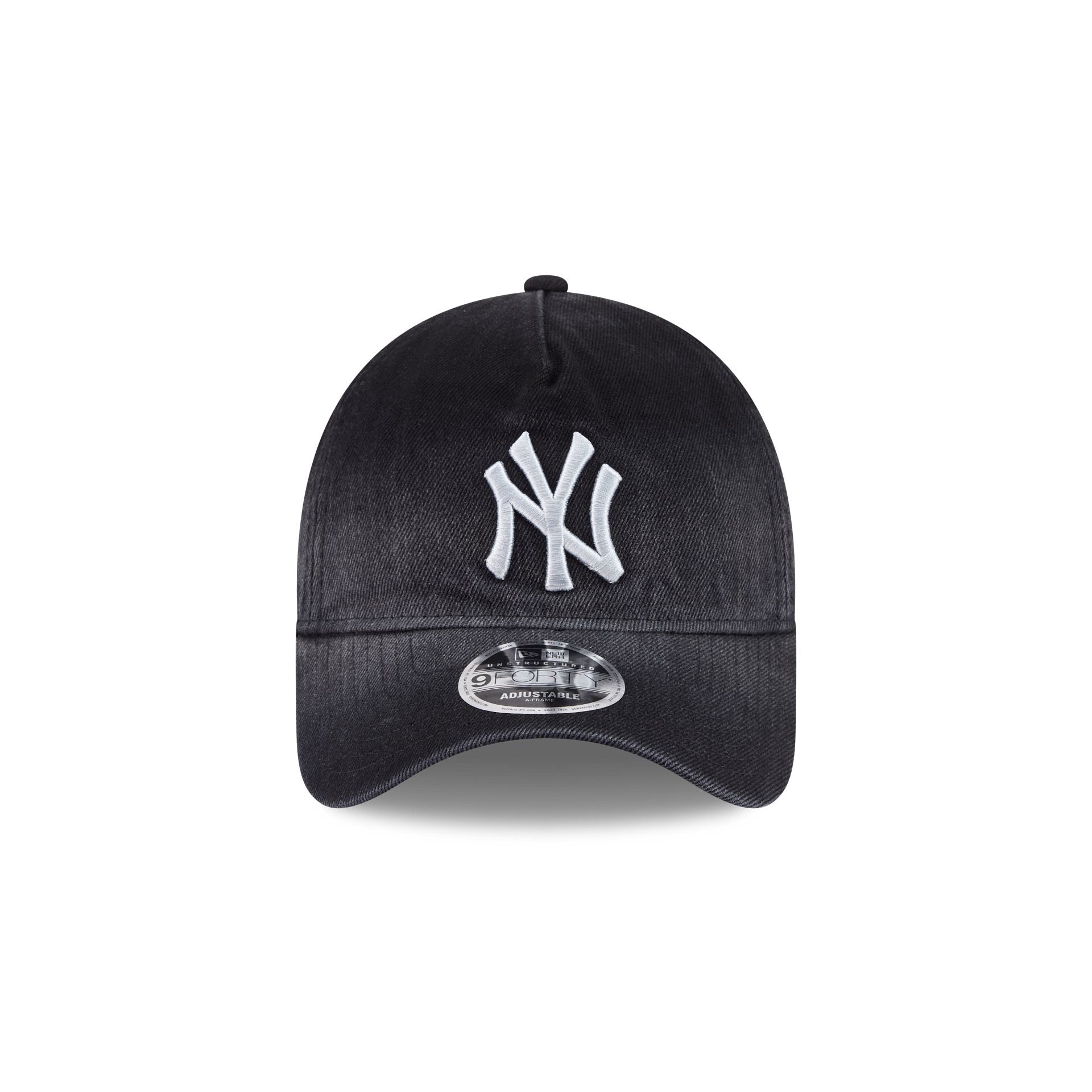 New York Yankees Washed Black Denim 9FORTY A-Frame Unstructured Snapback Hat