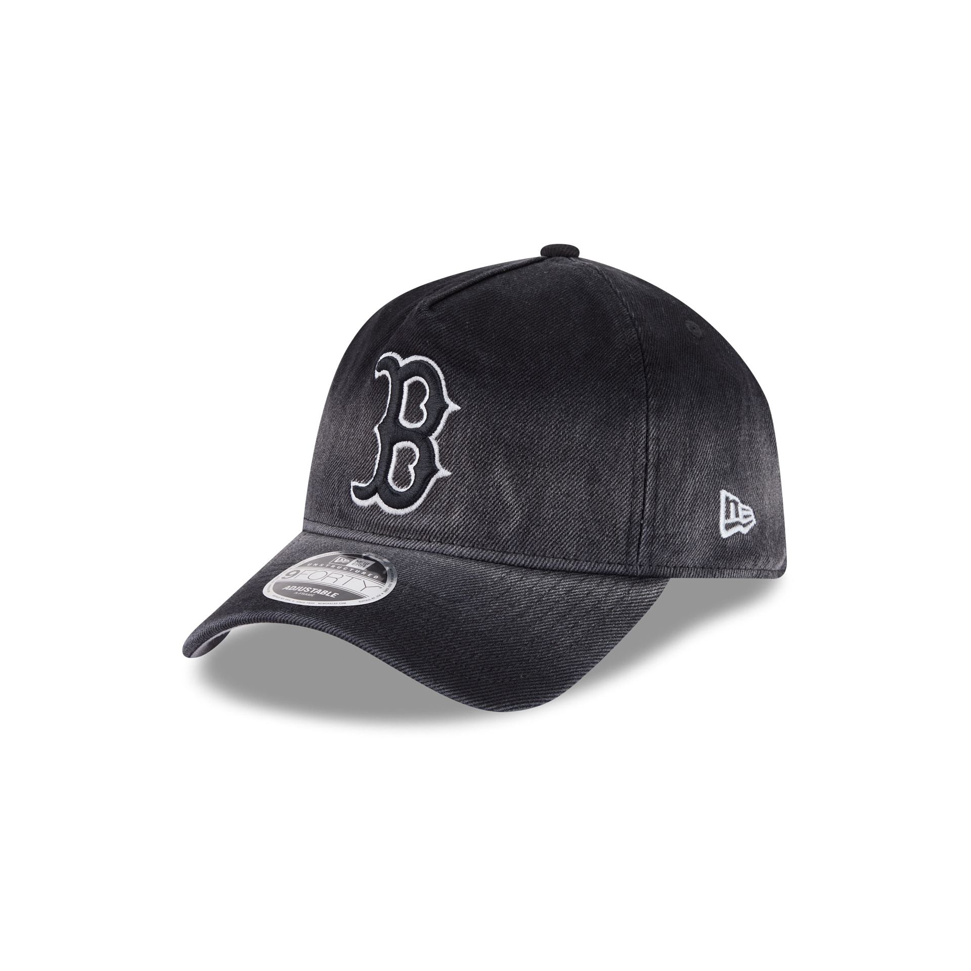 Boston Red Sox Washed Black Denim 9FORTY A-Frame Unstructured Snapback Hat