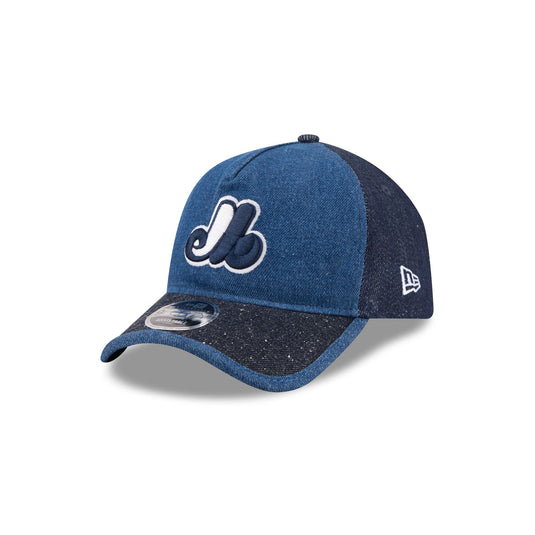 Montreal Expos Multi-Panel Denim 9FORTY A-Frame Unstructured Adjustable Hat - New Era Cap