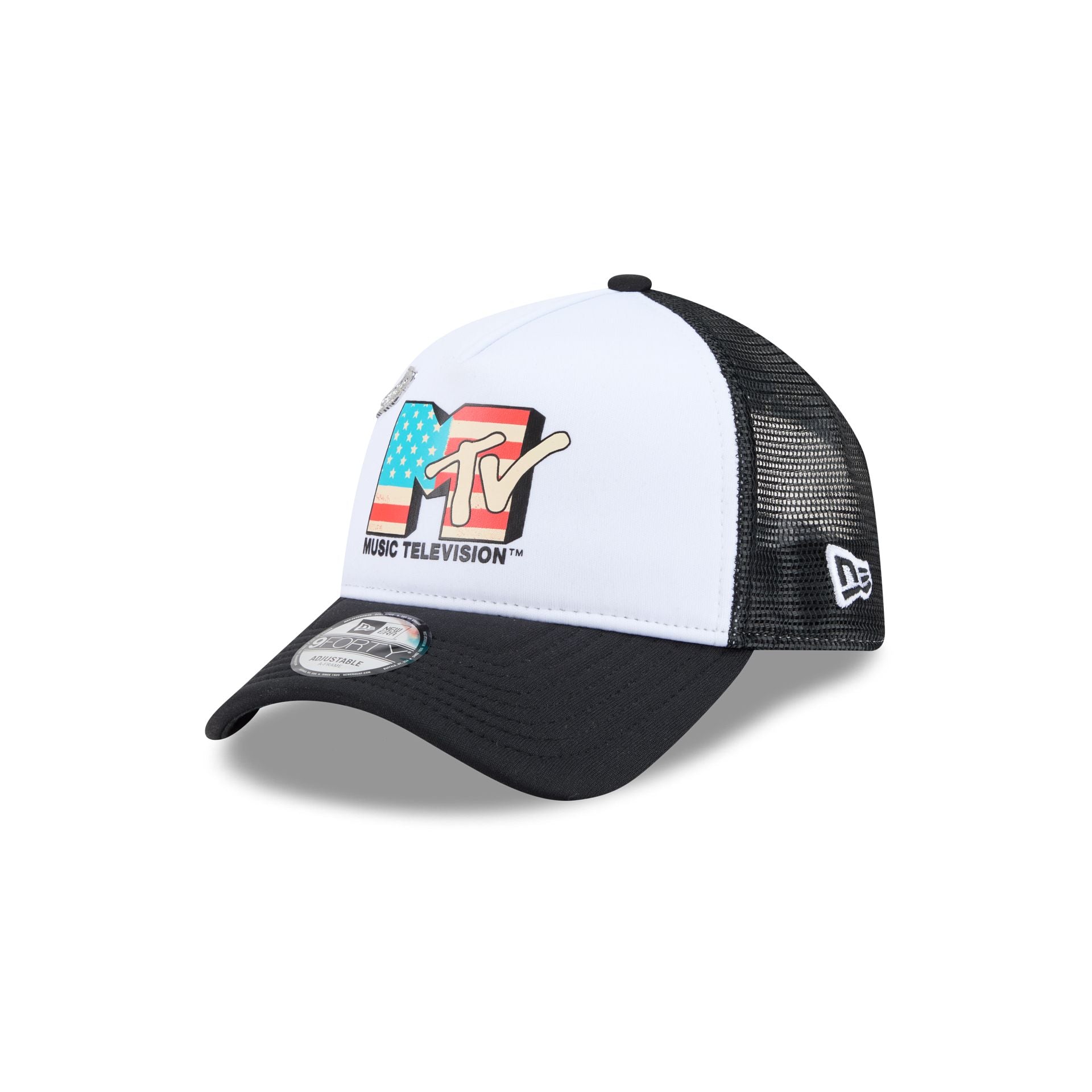 MTV White 9FORTY A-Frame Trucker Hat