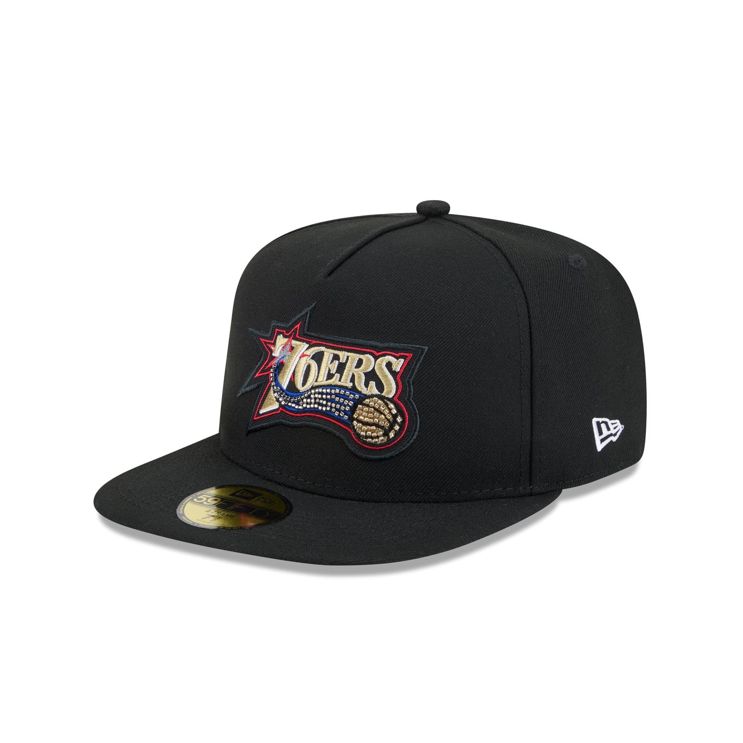 Just Caps Beaded Philadelphia 76ers 59FIFTY A-Frame Fitted Hat