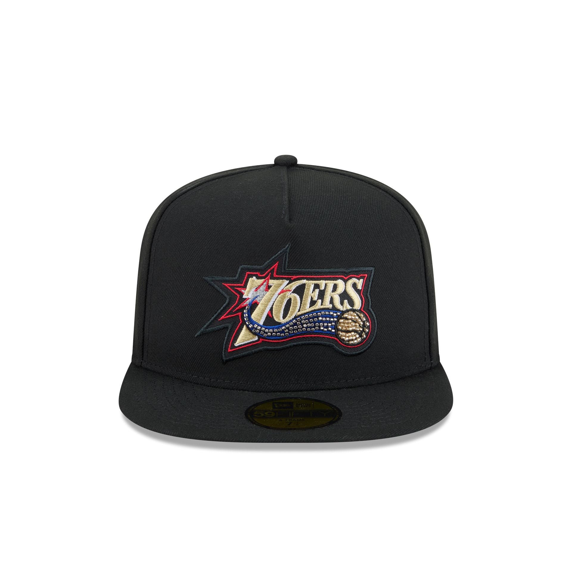 Just Caps Beaded Philadelphia 76ers 59FIFTY A-Frame Fitted Hat