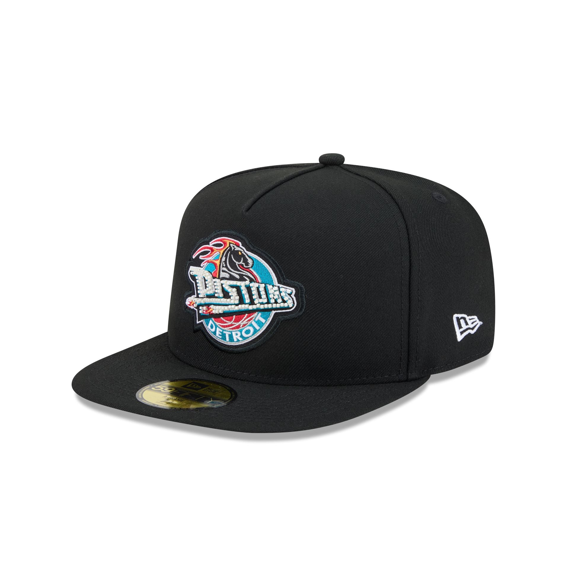 Just Caps Beaded Detroit Pistons 59FIFTY A-Frame Fitted Hat