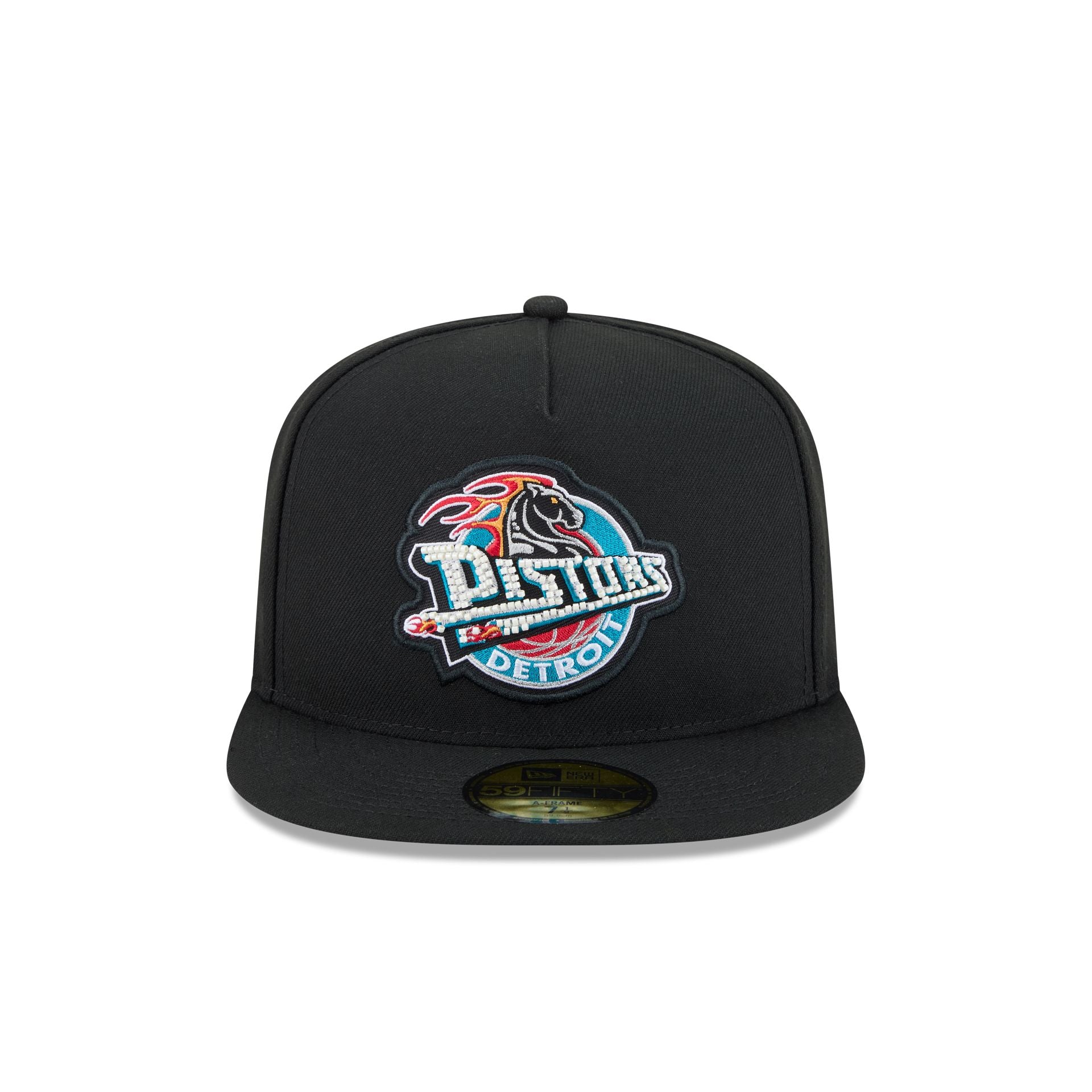 Just Caps Beaded Detroit Pistons 59FIFTY A-Frame Fitted Hat