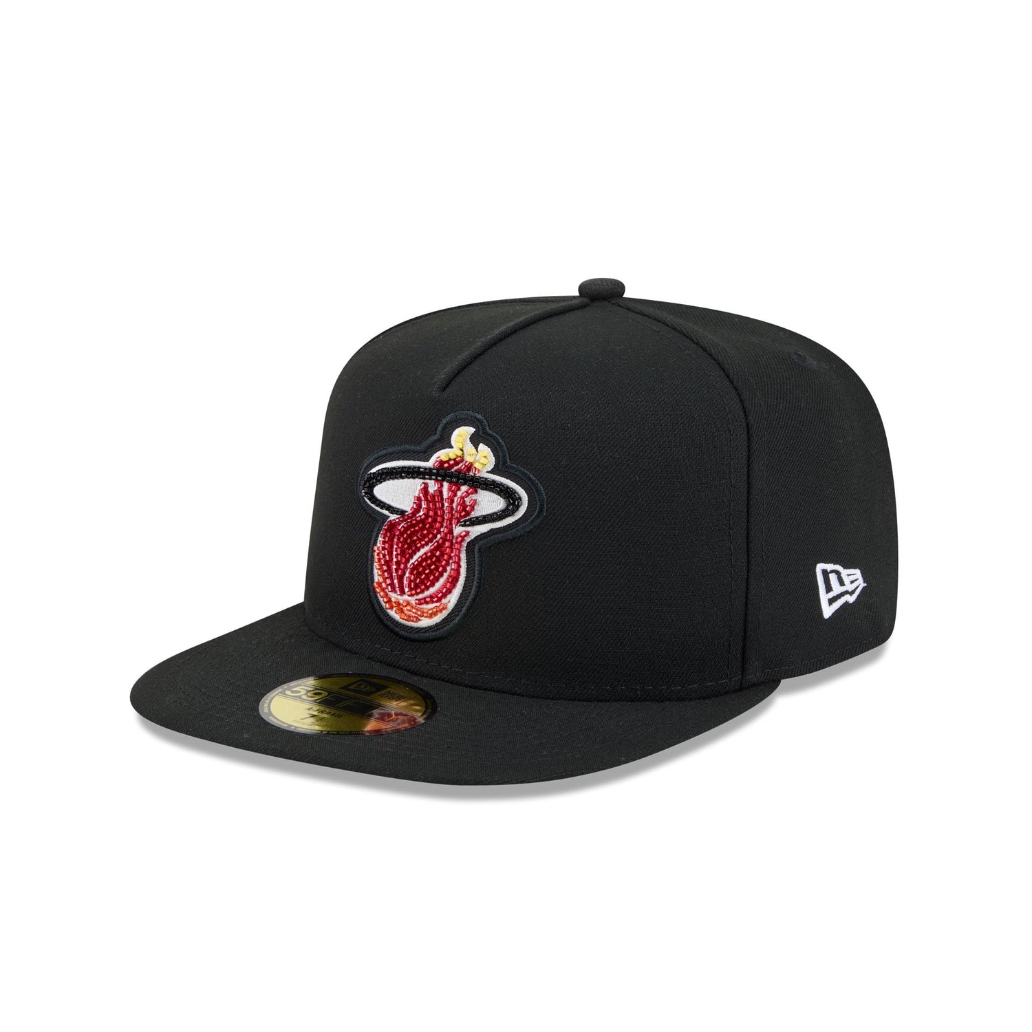Just Caps Beaded Miami Heat 59FIFTY A-Frame Fitted Hat