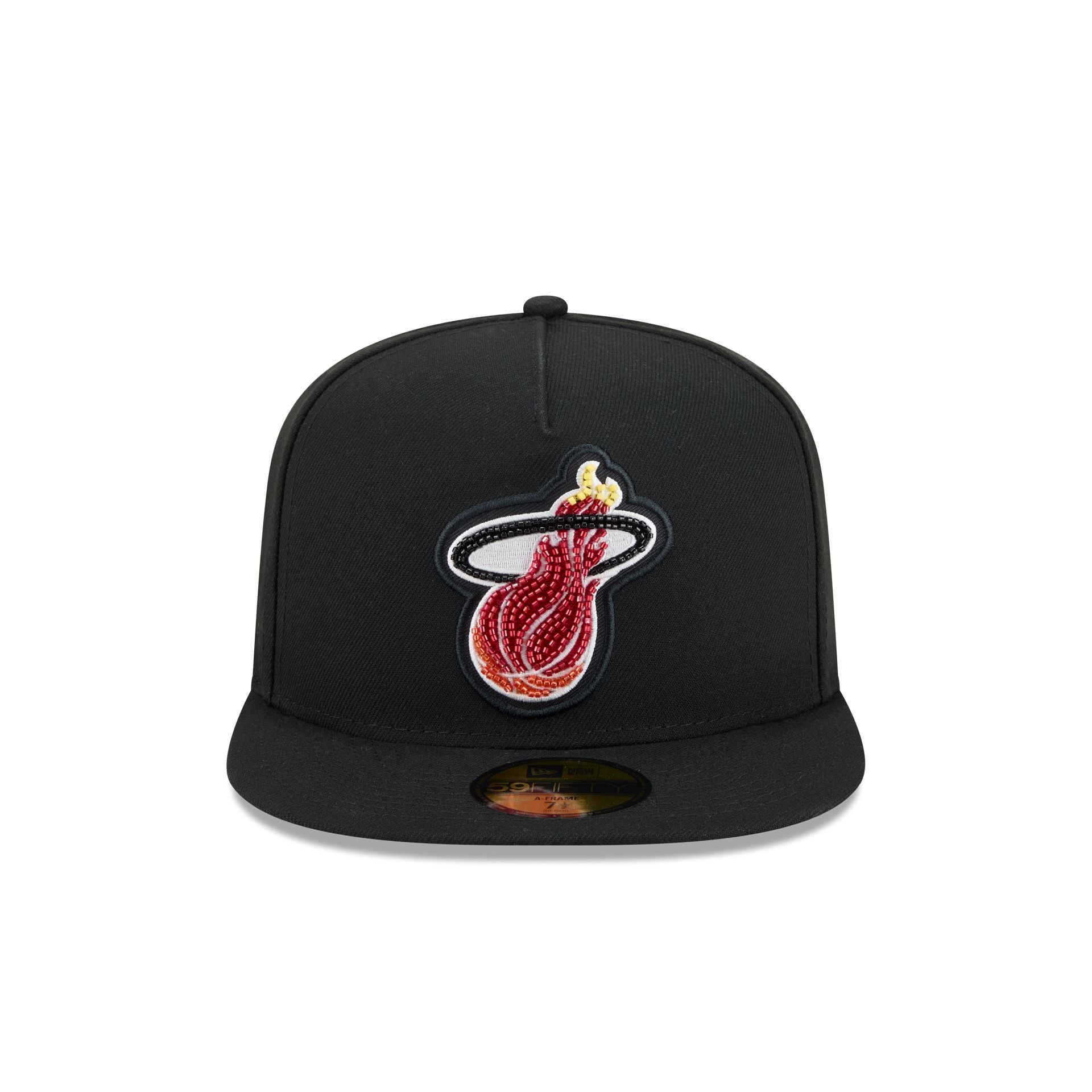 Just Caps Beaded Miami Heat 59FIFTY A-Frame Fitted Hat