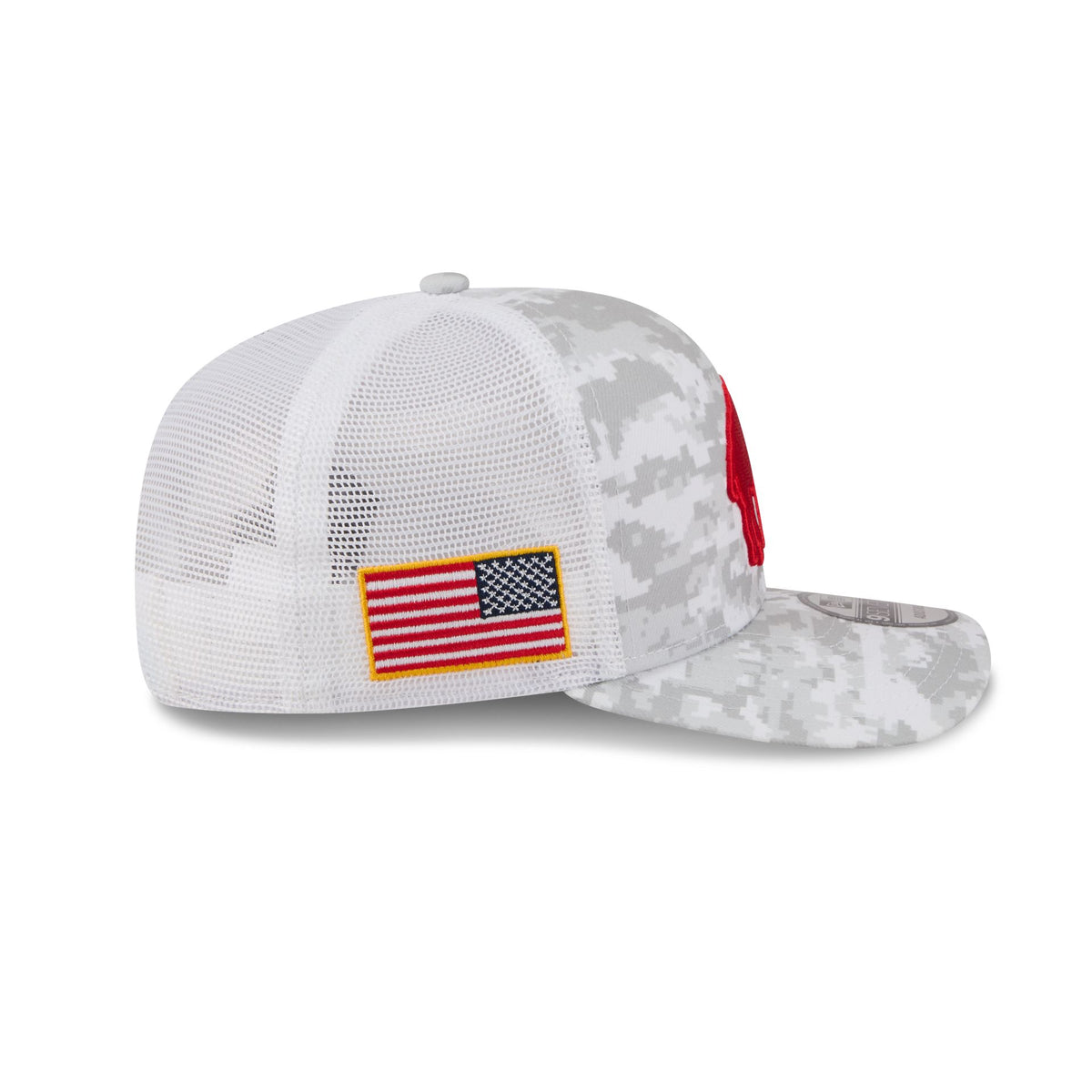 Buffalo Bills 2026 Salute to Service Fan Gear Snow 9SEVENTY Trucker Hat