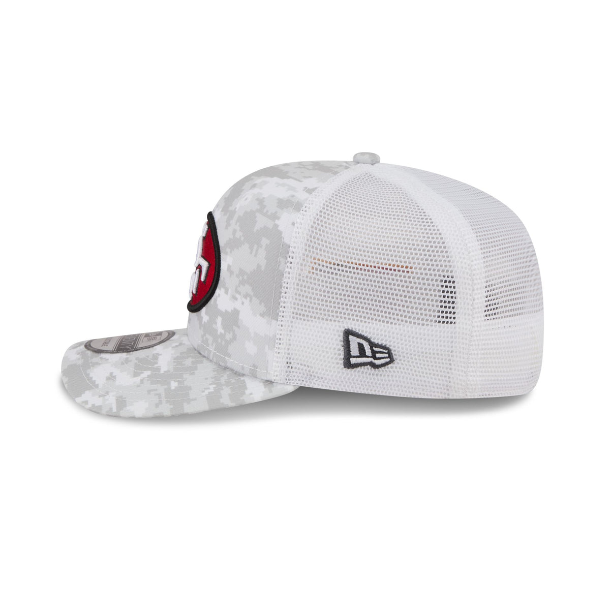 San Francisco 49ers 2026 Salute to Service Fan Gear Snow 9SEVENTY Trucker Hat