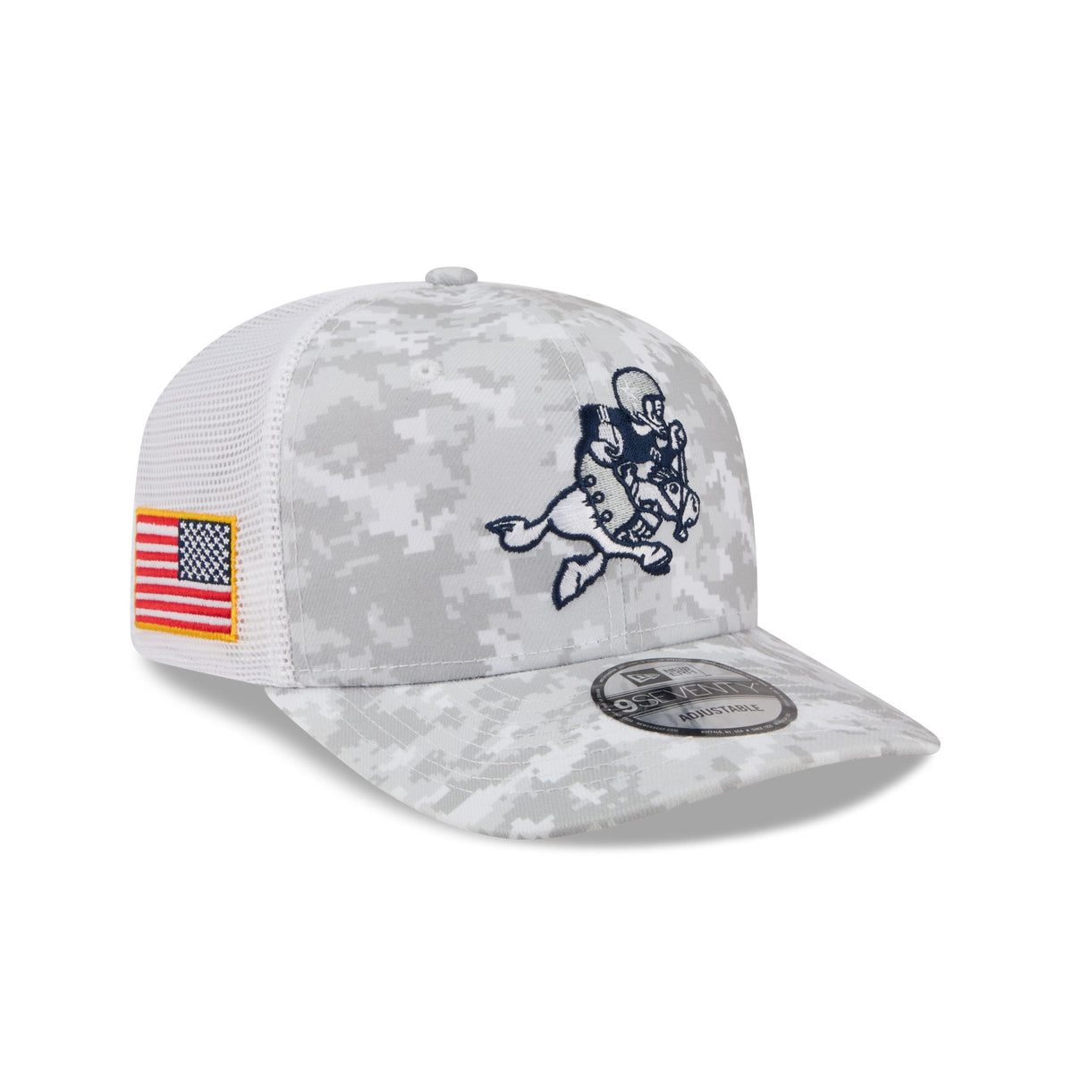 Dallas Cowboys 2026 Salute to Service Fan Gear Snow 9SEVENTY Trucker Hat