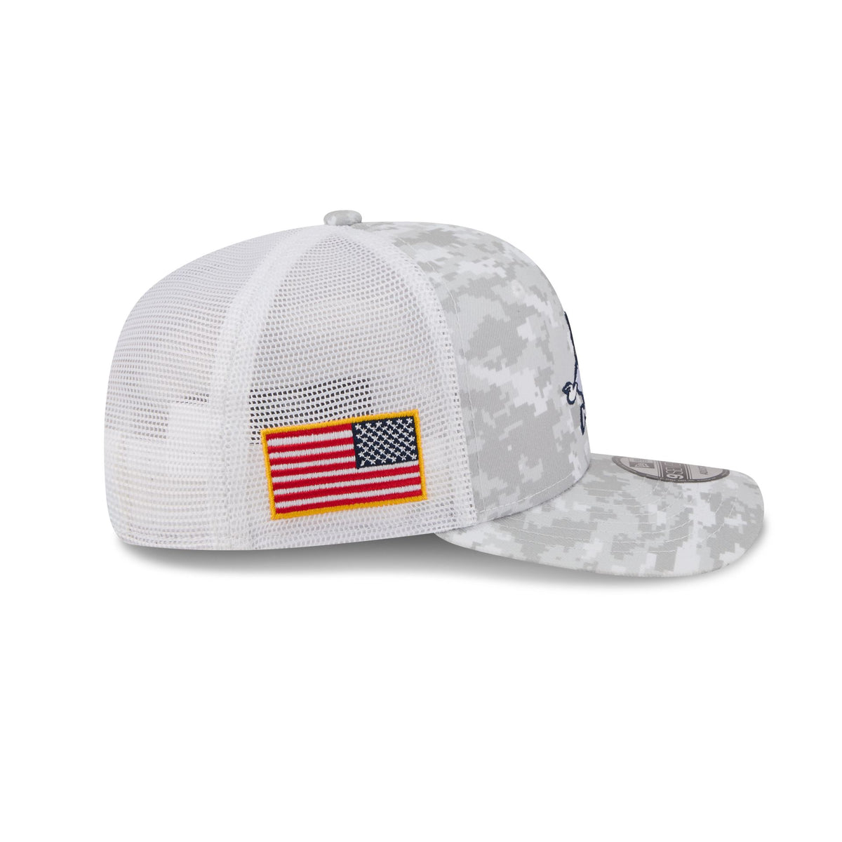 Dallas Cowboys 2026 Salute to Service Fan Gear Snow 9SEVENTY Trucker Hat