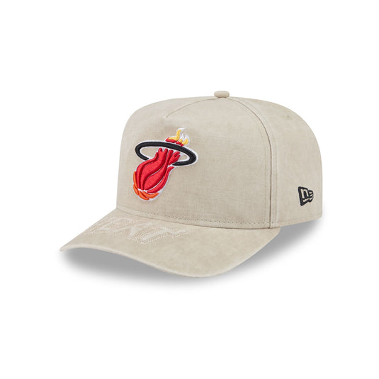 Miami Heat Brushed Cotton Stone 9FIFTY A-Frame Snapback Hat