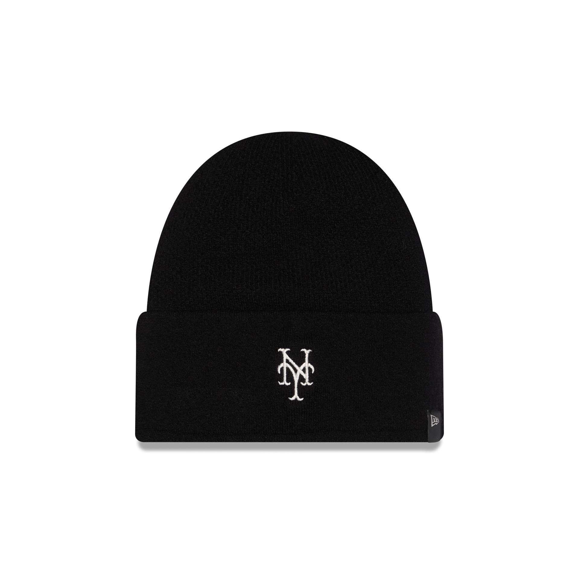 New York Mets Cashmere Black Cuffless Knit Beanie Hat