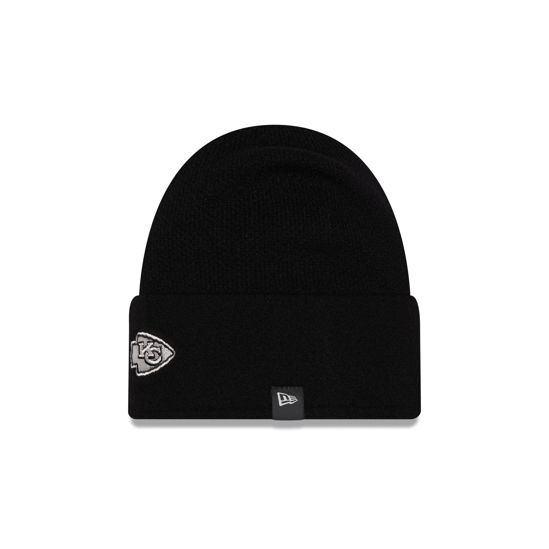 Kansas City Chiefs Cashmere Black Cuffless Knit Beanie Hat
