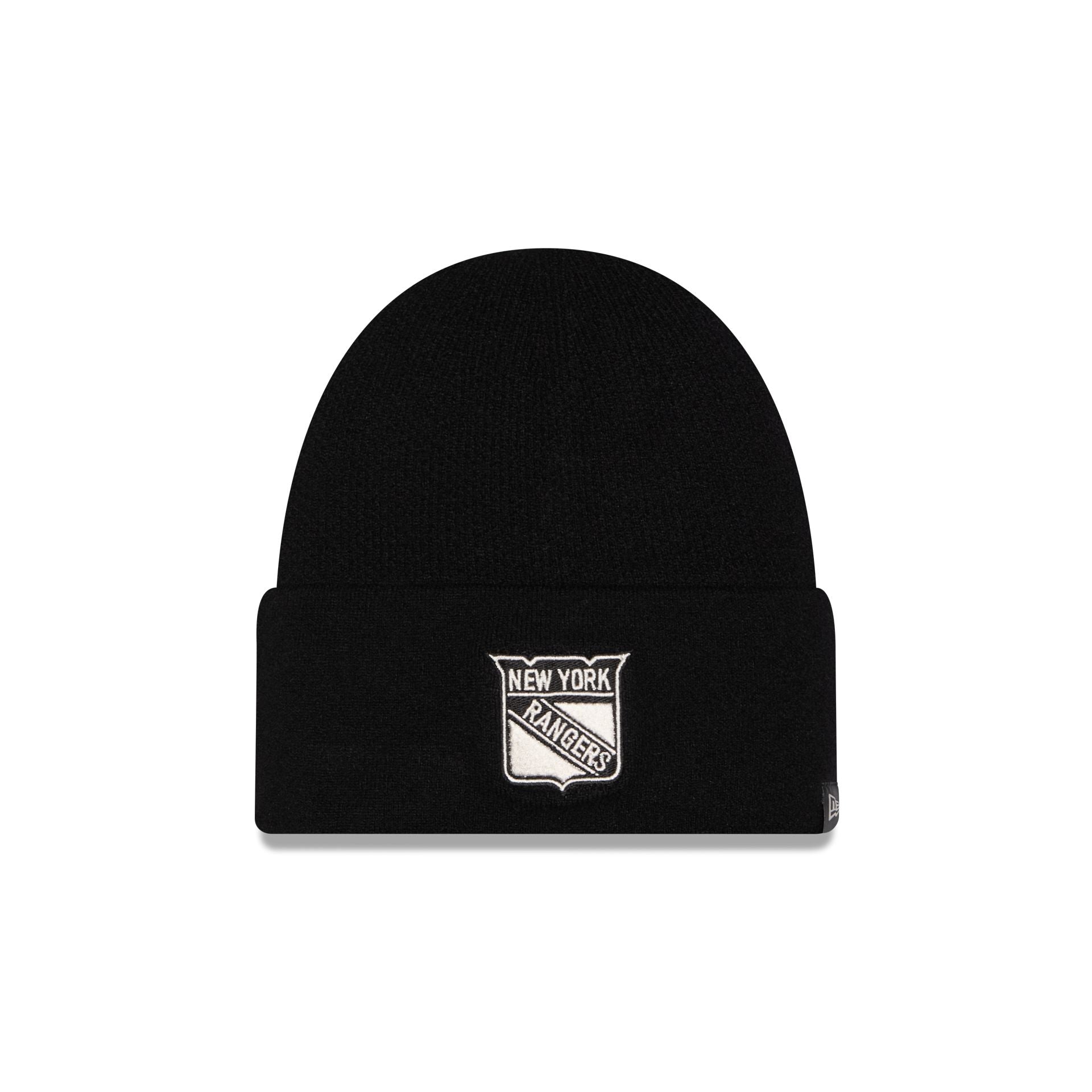New York Rangers Cashmere Black Cuffless Knit Beanie Hat