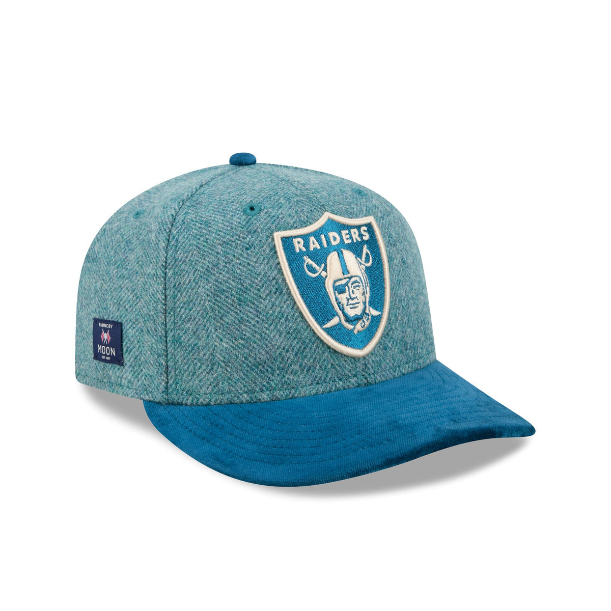 Las Vegas Raiders Moon Brisbane Moss Blue Visor 59FIFTY Fitted Hat