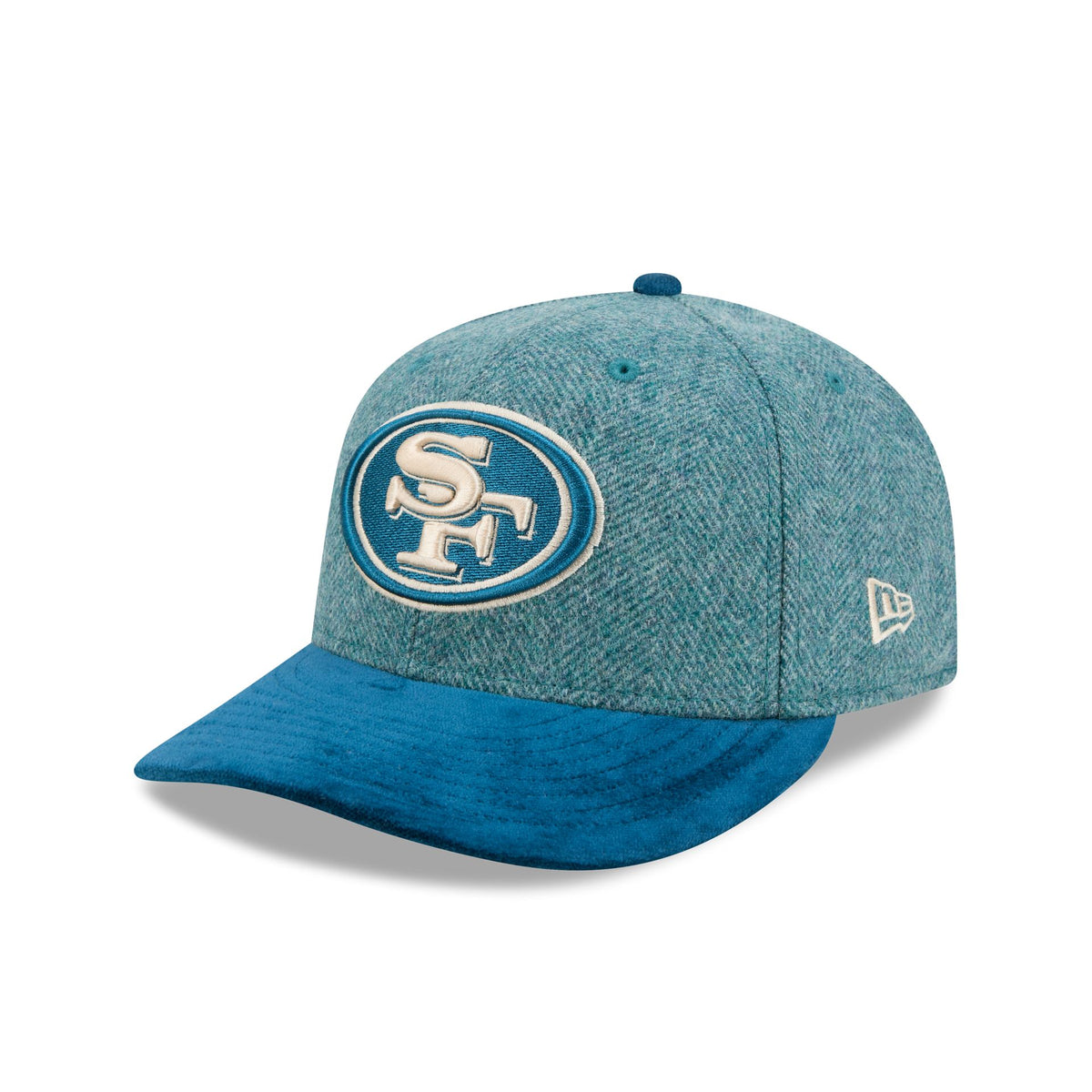 San Francisco 49ers Moon Brisbane Moss Blue Visor 59FIFTY Fitted Hat