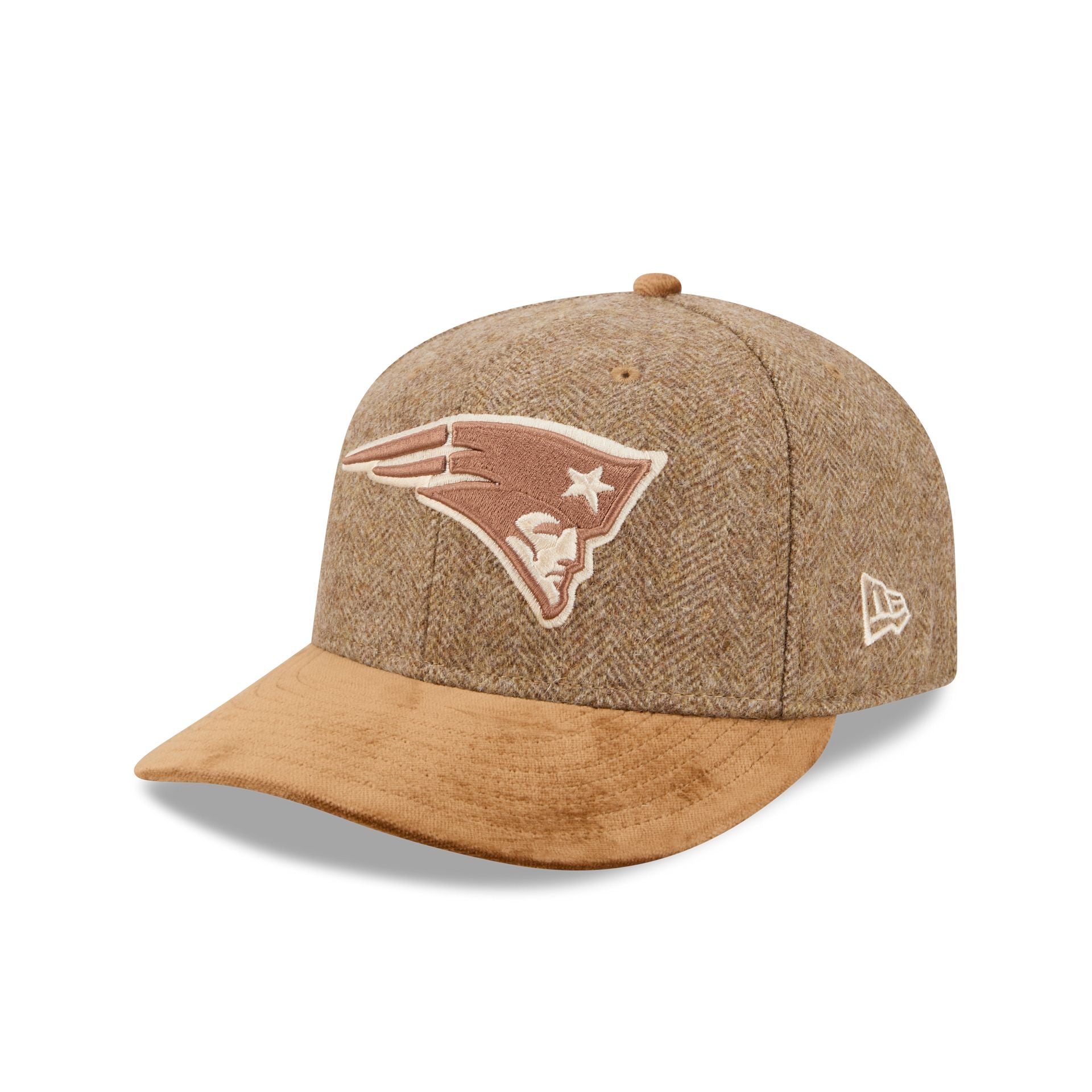 New England Patriots Moon Brisbane Moss Brown Visor 59FIFTY Fitted Hat