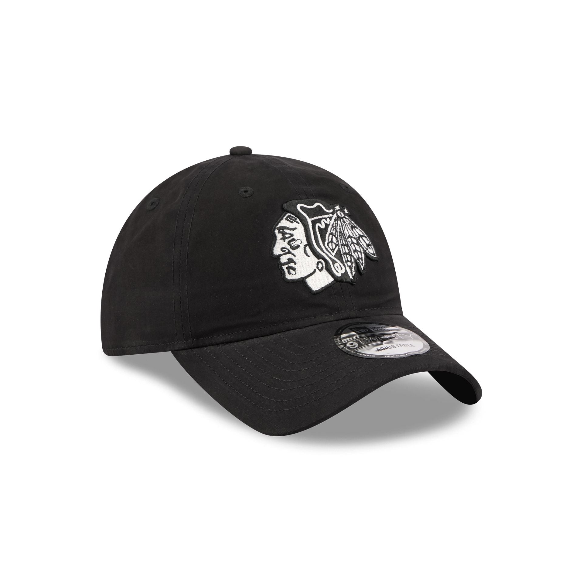Chicago Blackhawks Nylon Black 9TWENTY Adjustable Hat