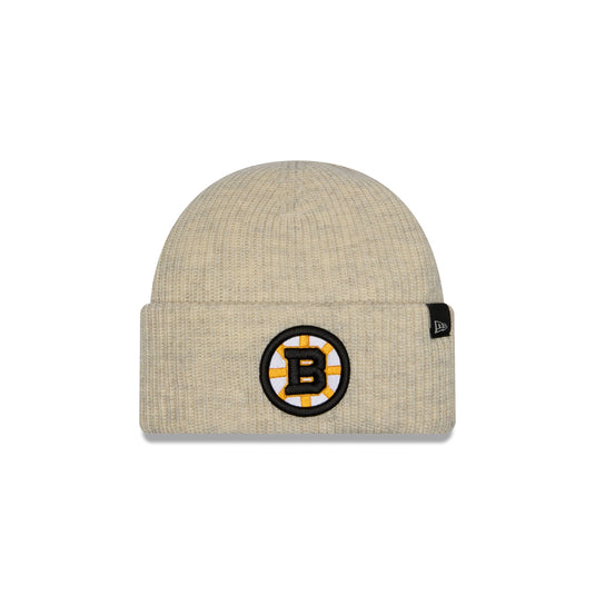 Boston Bruins Woolen Heather Gray Short Cuff Knit Beanie Hat