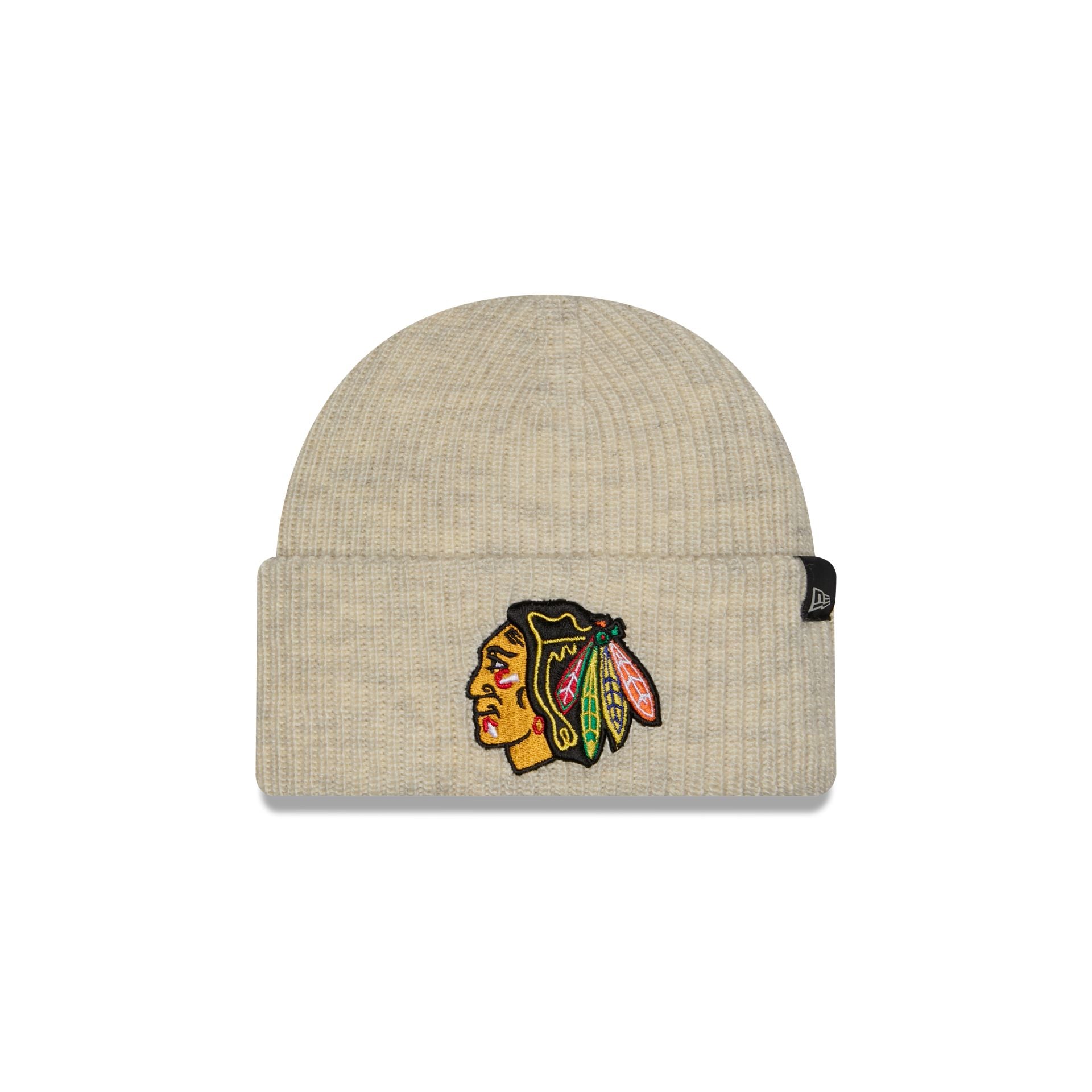 Chicago Blackhawks Woolen Heather Gray Short Cuff Knit Beanie Hat