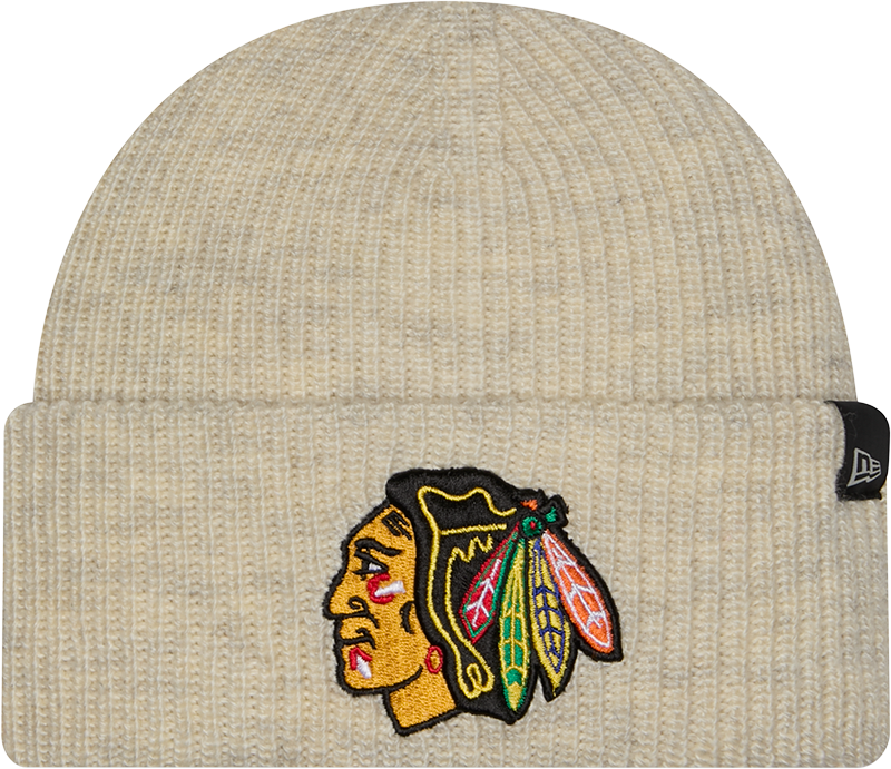 Chicago Blackhawks Woolen Heather Gray Short Cuff Knit Beanie Hat