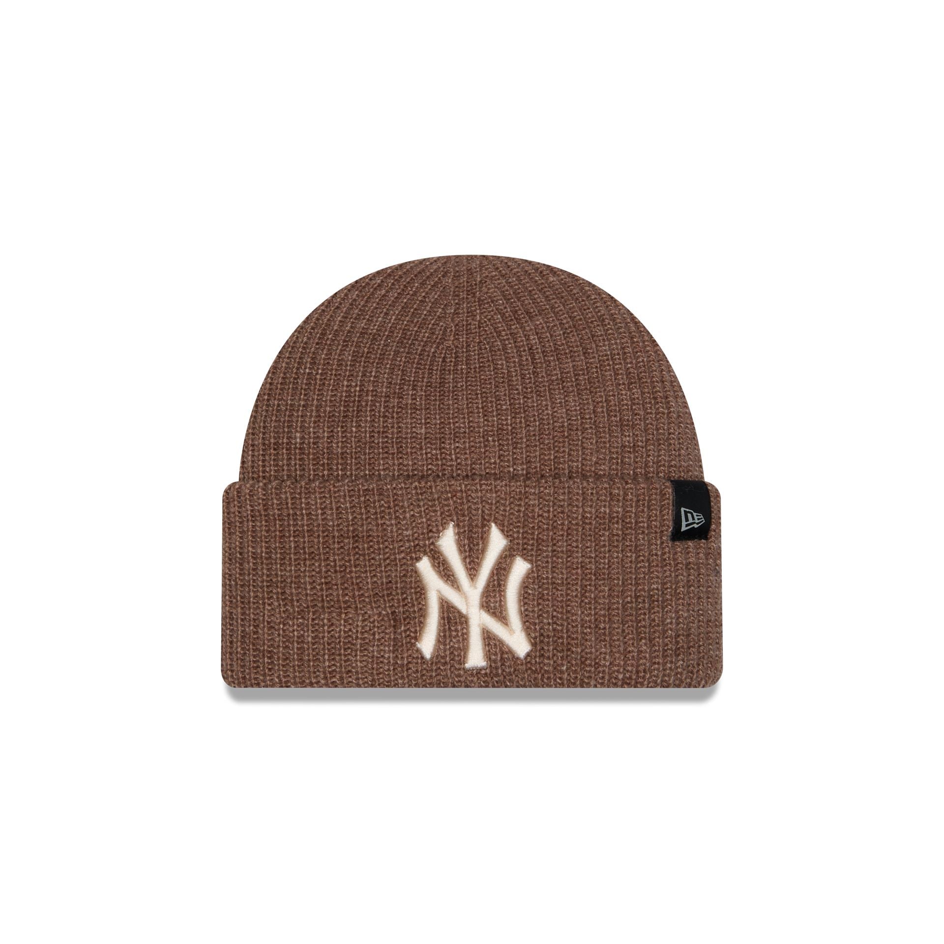 New York Yankees Woolen Tan Short Cuff Knit Beanie Hat