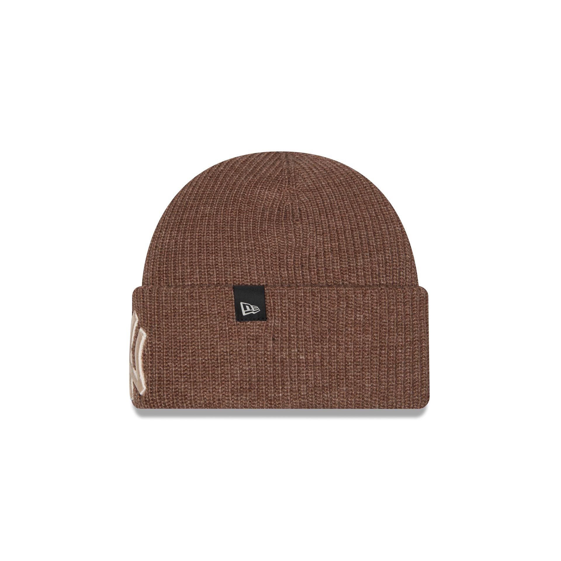 New York Yankees Woolen Tan Short Cuff Knit Beanie Hat