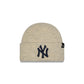 New York Yankees Woolen Heather Gray Short Cuff Knit Beanie Hat