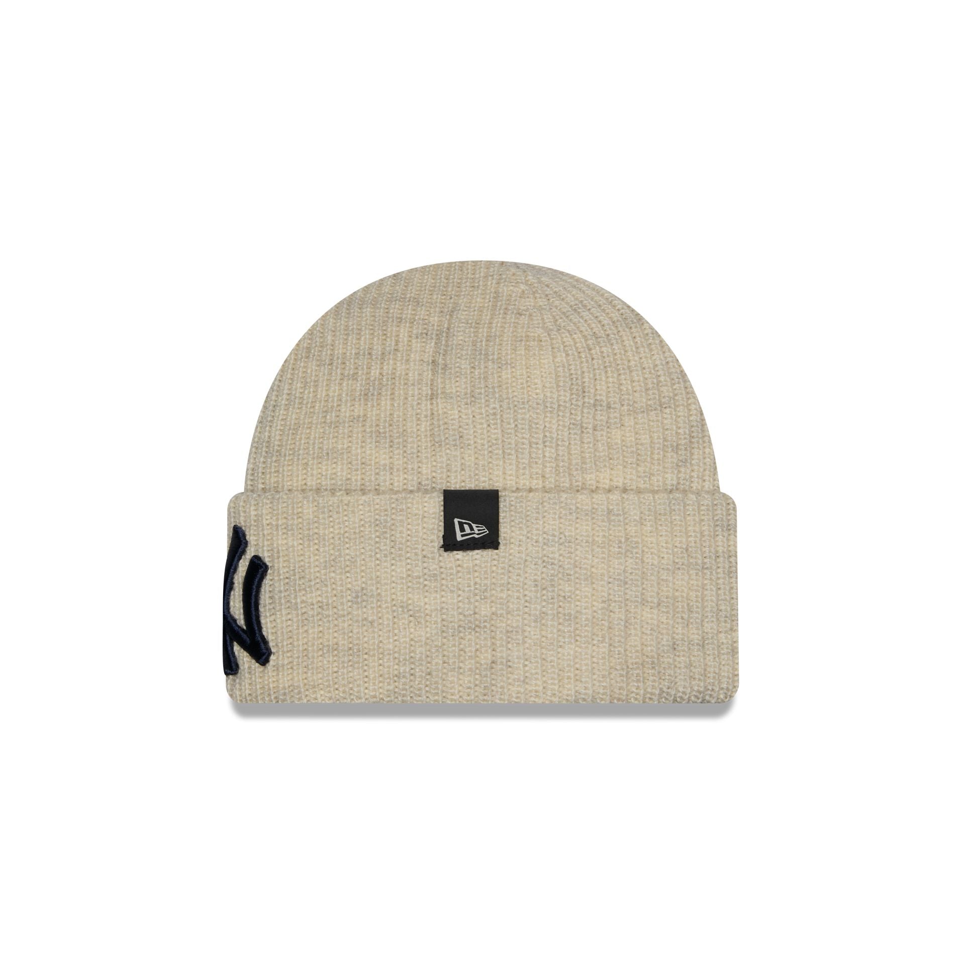 New York Yankees Woolen Heather Gray Short Cuff Knit Beanie Hat
