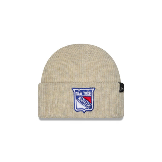 New York Rangers Woolen Heather Gray Short Cuff Knit Beanie Hat