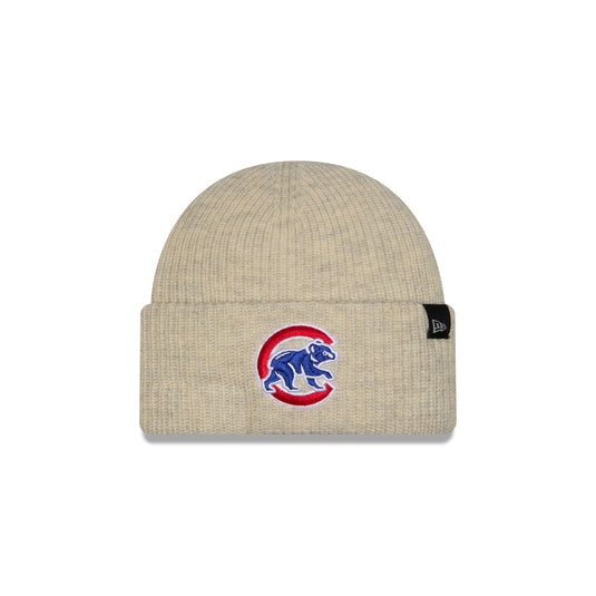 Chicago Cubs Woolen Heather Gray Short Cuff Knit Beanie Hat
