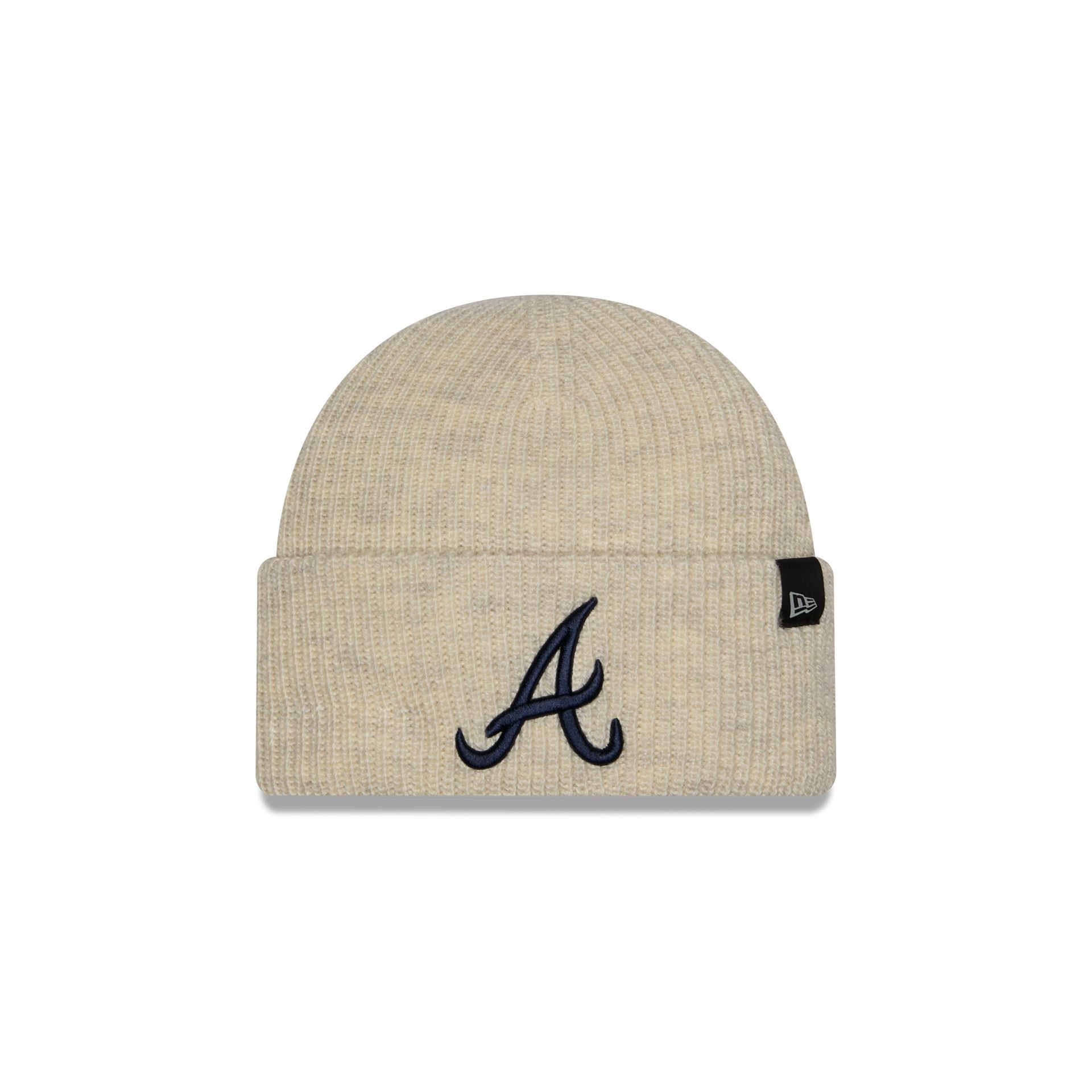 Atlanta Braves Woolen Heather Gray Short Cuff Knit Beanie Hat
