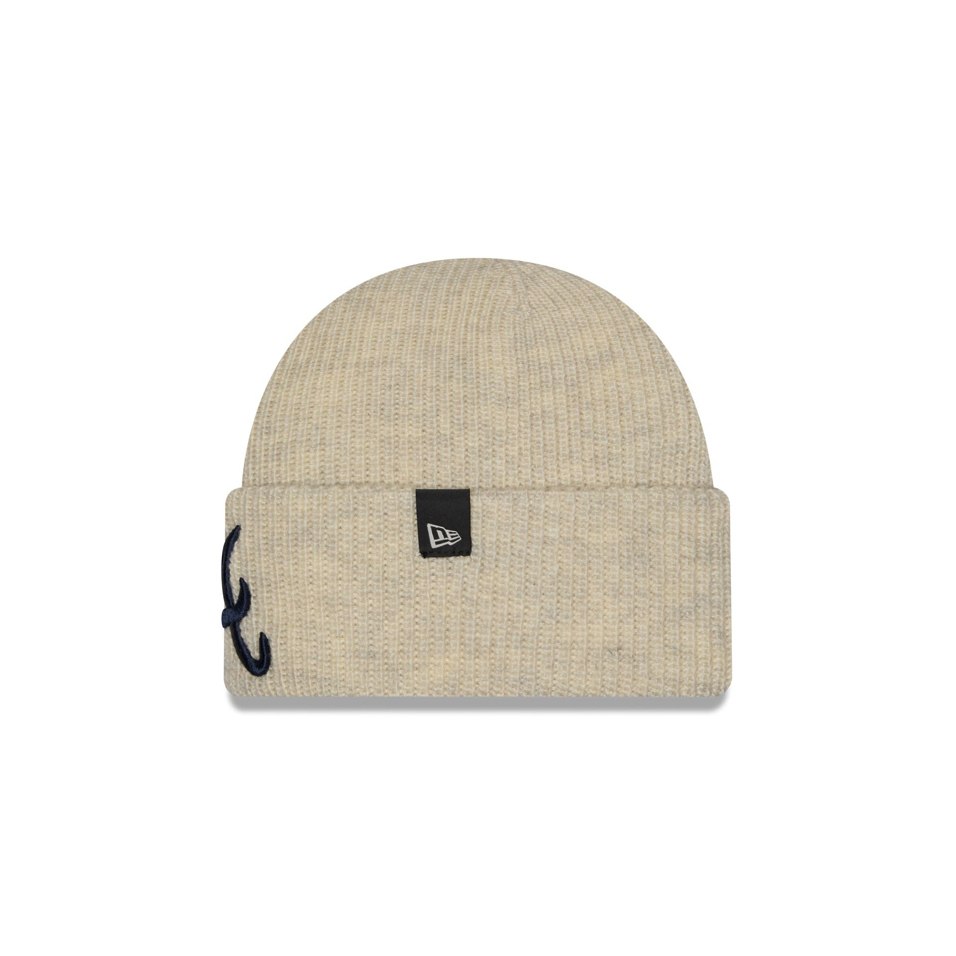 Atlanta Braves Woolen Heather Gray Short Cuff Knit Beanie Hat