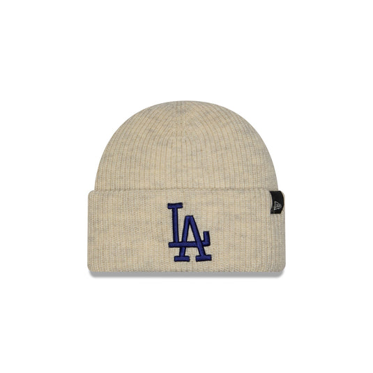 Los Angeles Dodgers Woolen Heather Gray Short Cuff Knit Beanie Hat