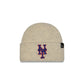 New York Mets Woolen Heather Gray Short Cuff Knit Beanie Hat