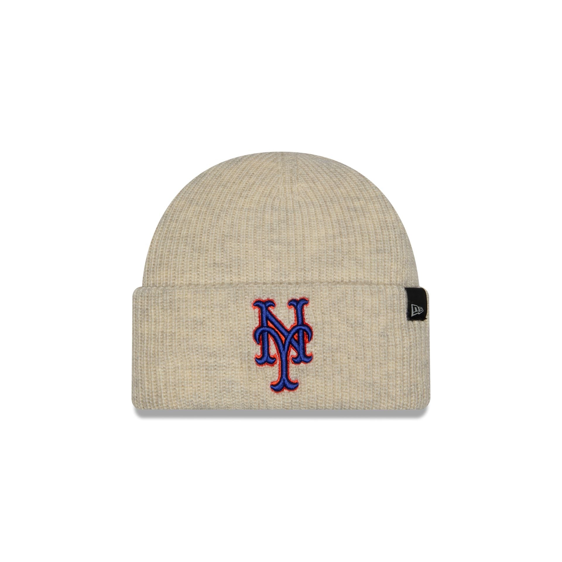 New York Mets Woolen Heather Gray Short Cuff Knit Beanie Hat