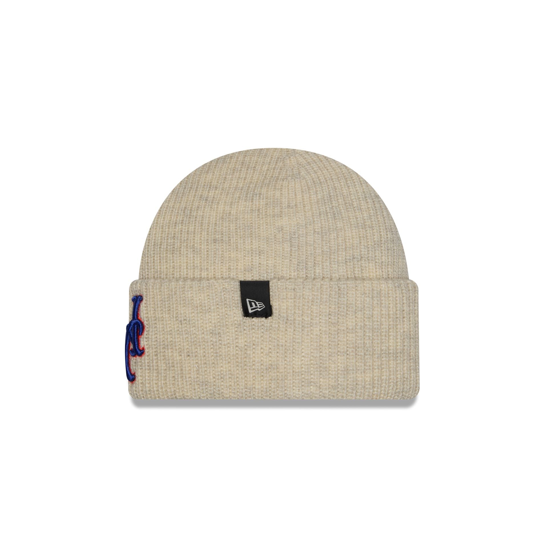 New York Mets Woolen Heather Gray Short Cuff Knit Beanie Hat