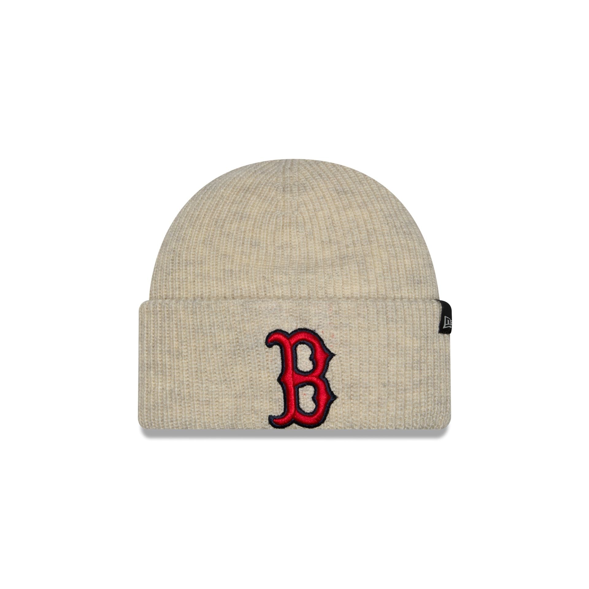 Boston Red Sox Woolen Heather Gray Short Cuff Knit Beanie Hat
