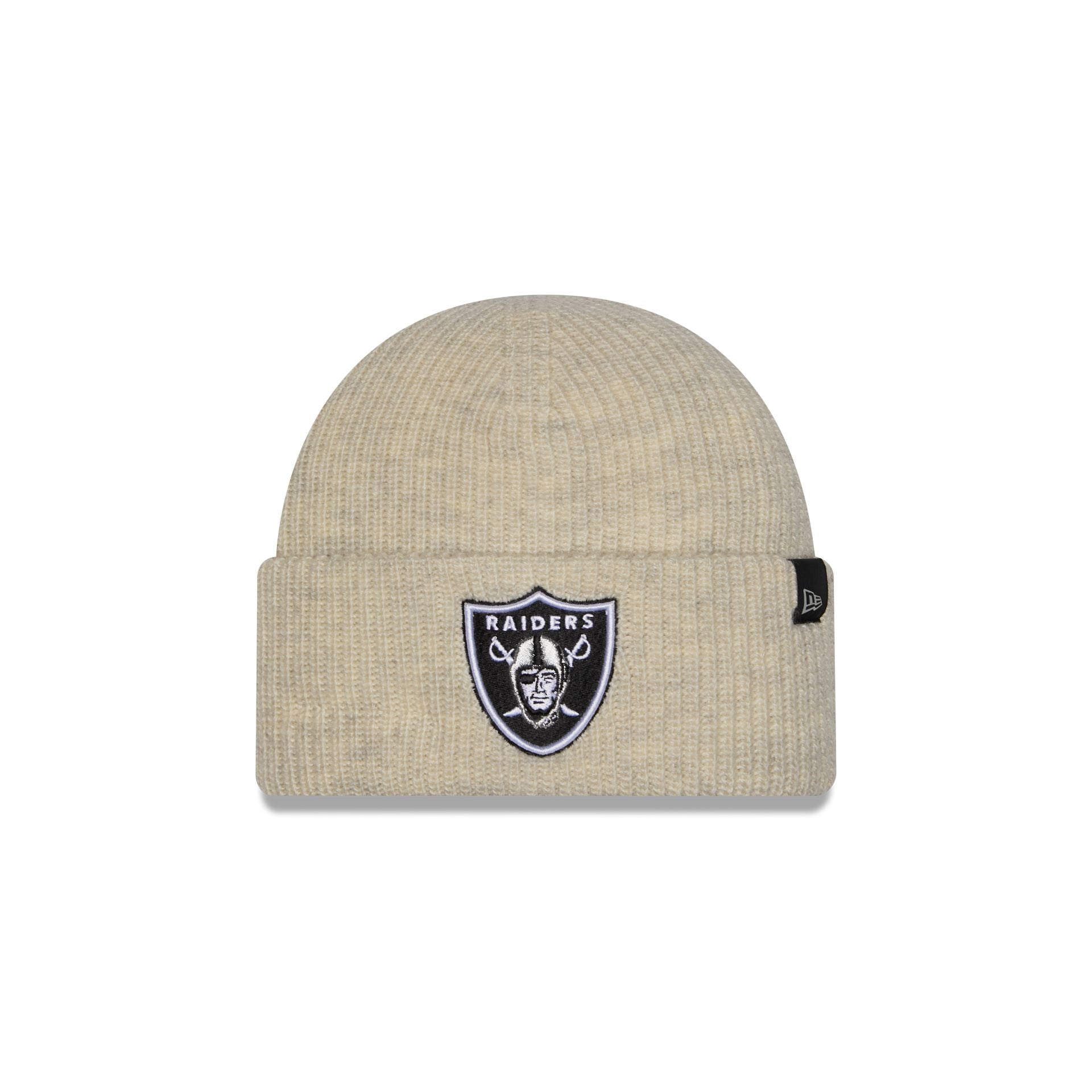 Las Vegas Raiders Woolen Heather Gray Short Cuff Knit Beanie Hat