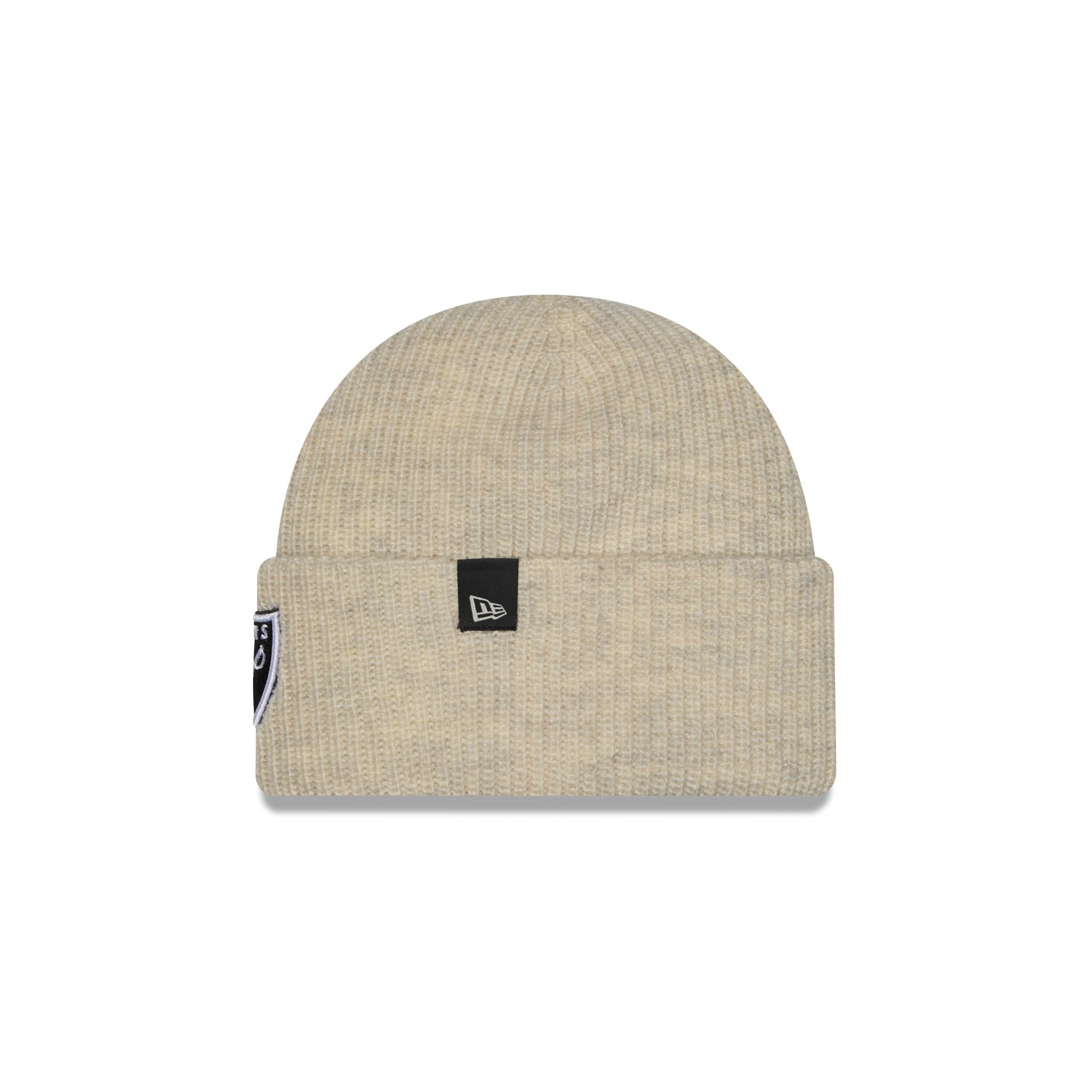Las Vegas Raiders Woolen Heather Gray Short Cuff Knit Beanie Hat