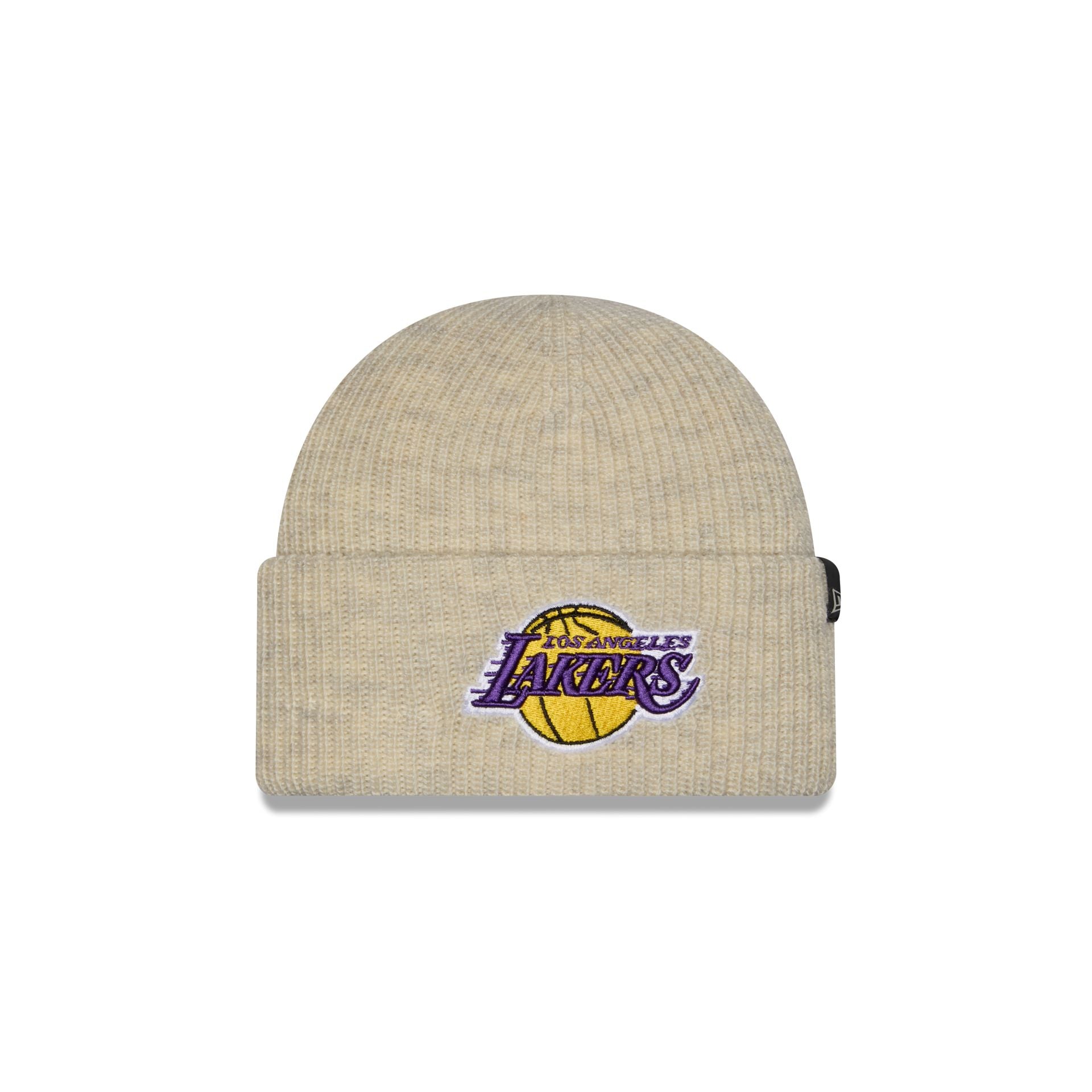 Los Angeles Lakers Woolen Heather Gray Short Cuff Knit Beanie Hat