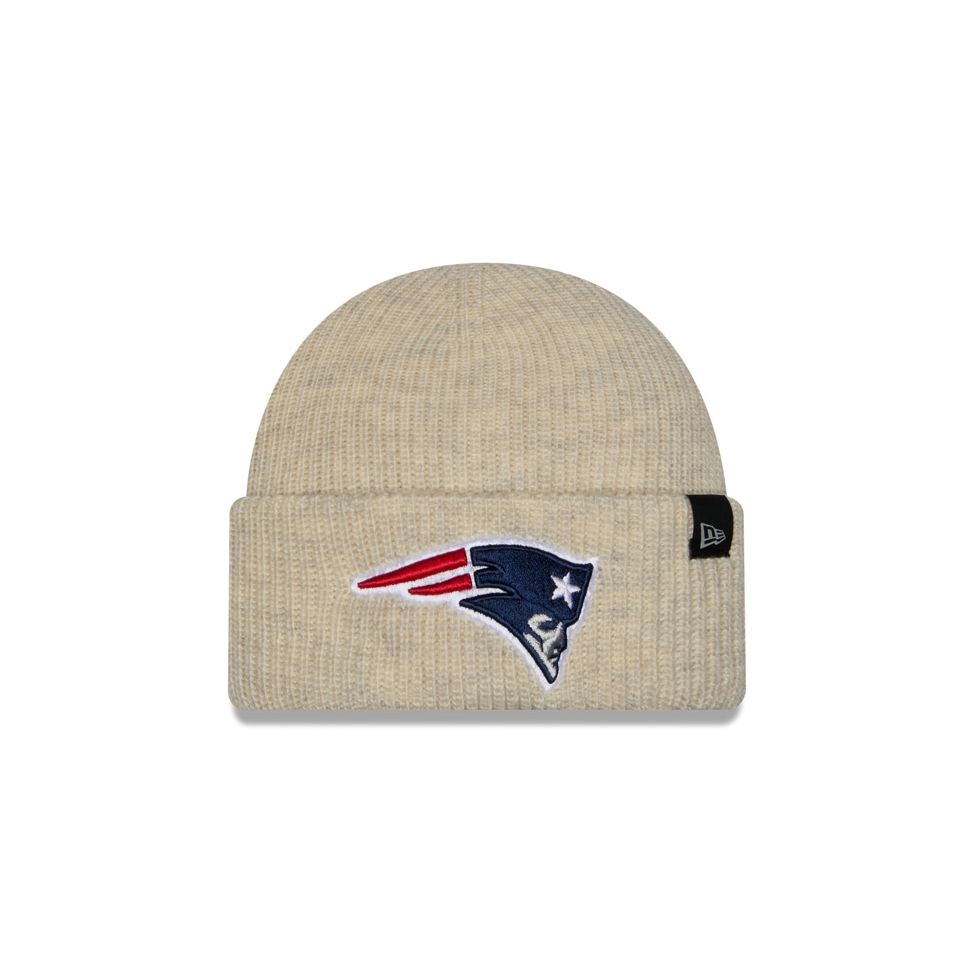 New England Patriots Woolen Heather Gray Short Cuff Knit Beanie Hat