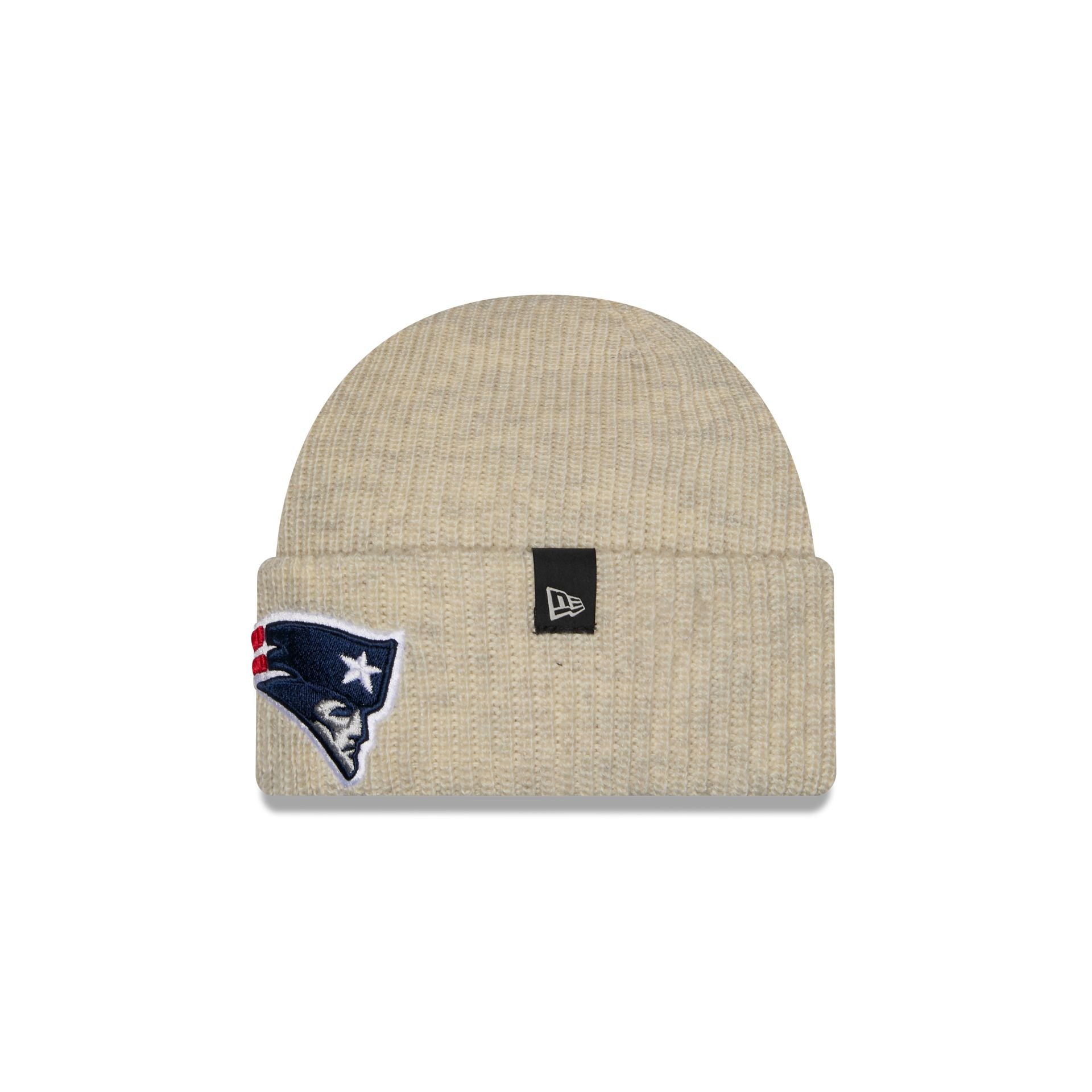 New England Patriots Woolen Heather Gray Short Cuff Knit Beanie Hat