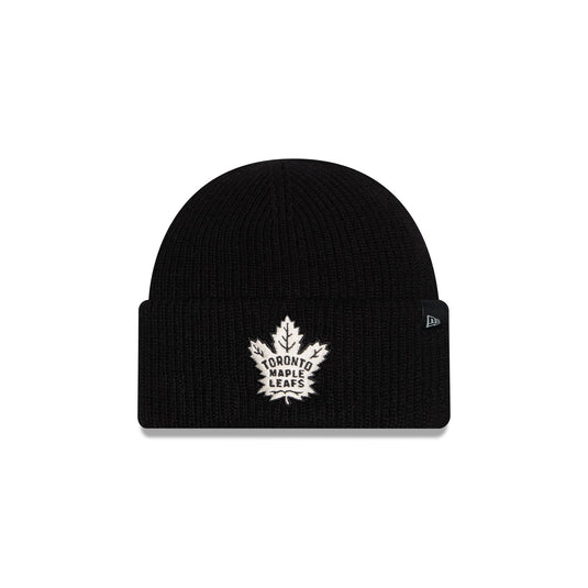 Toronto Maple Leafs Woolen Black Short Cuff Knit Beanie Hat
