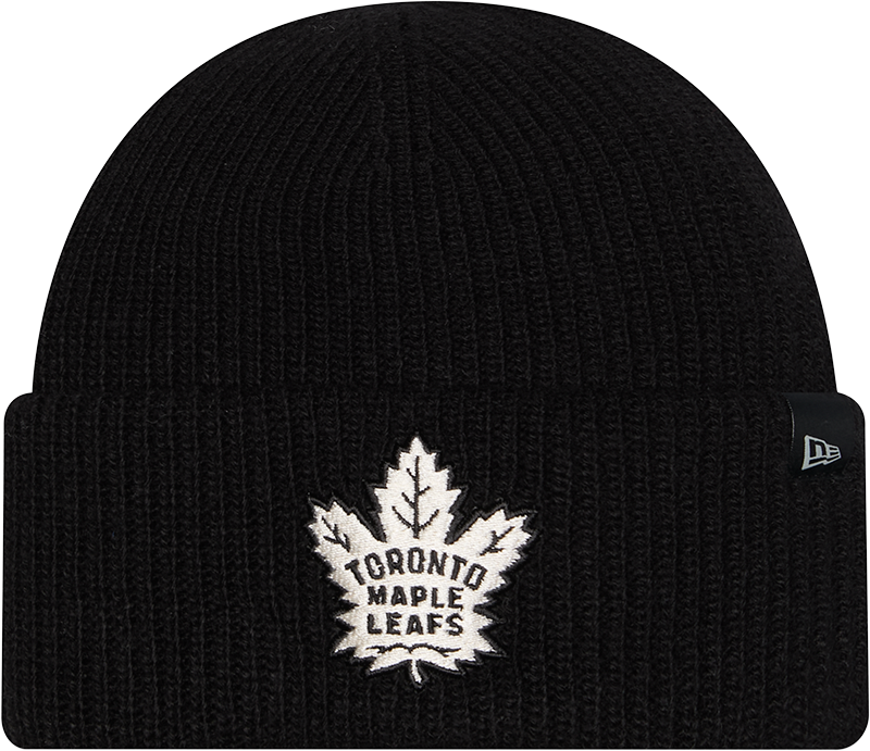 Toronto Maple Leafs Woolen Black Short Cuff Knit Beanie Hat