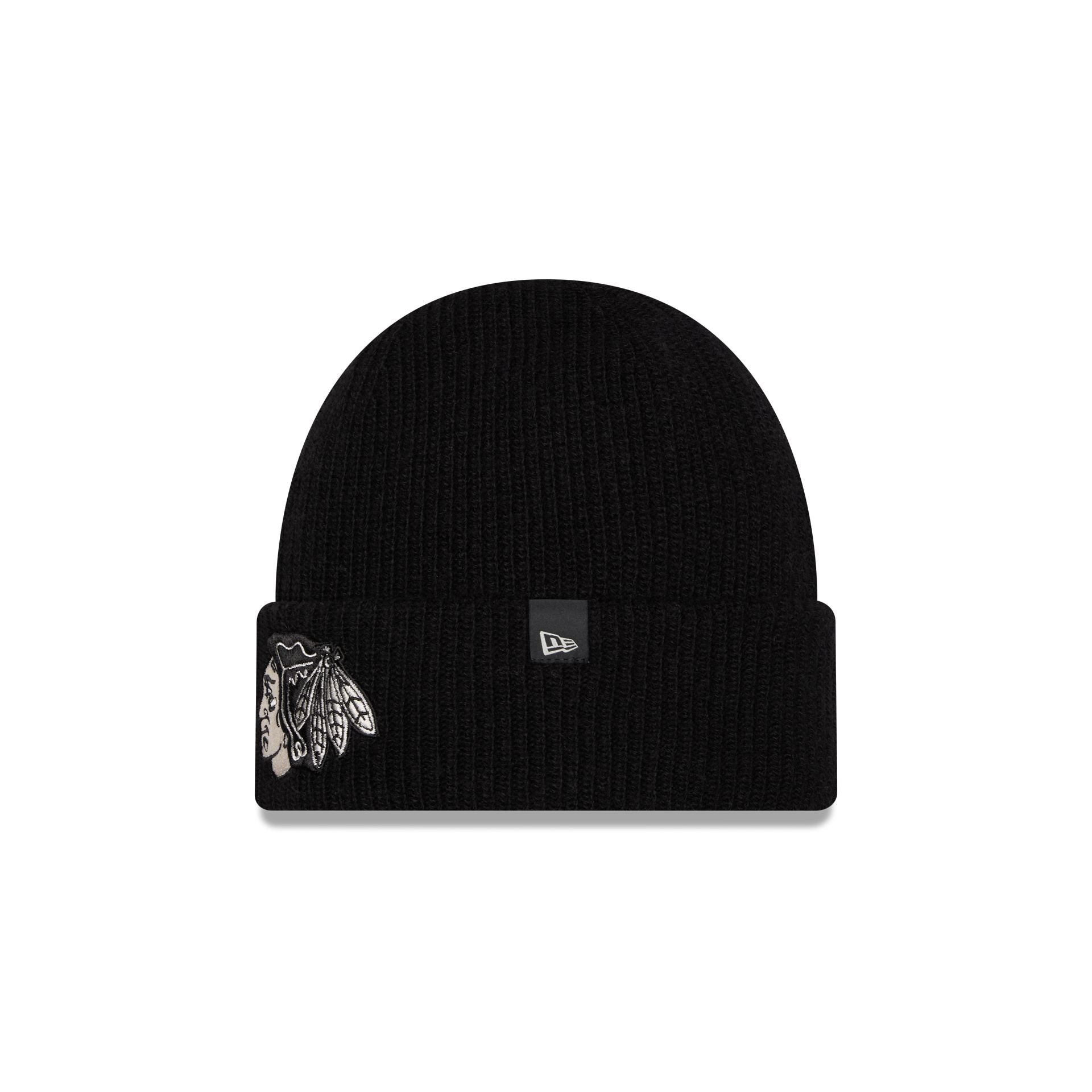 Chicago Blackhawks Woolen Black Short Cuff Knit Beanie Hat