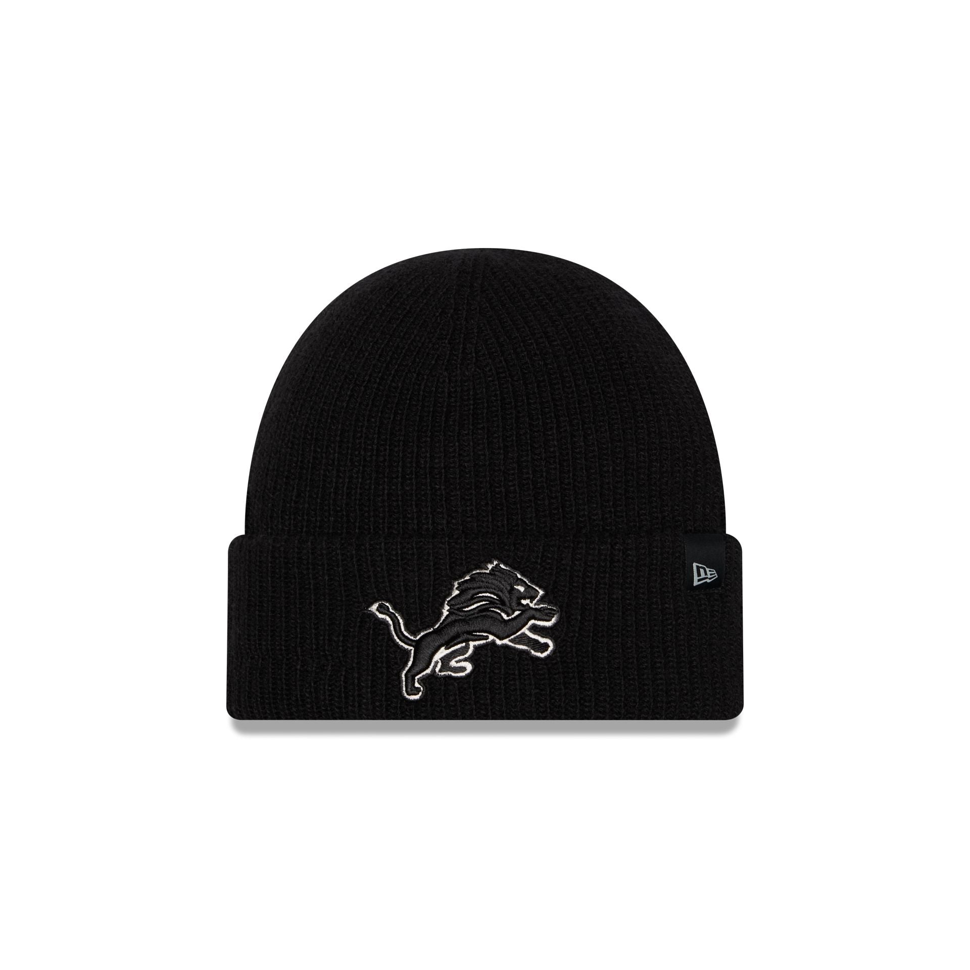 Detroit Lions Woolen Black Short Cuff Knit Beanie Hat