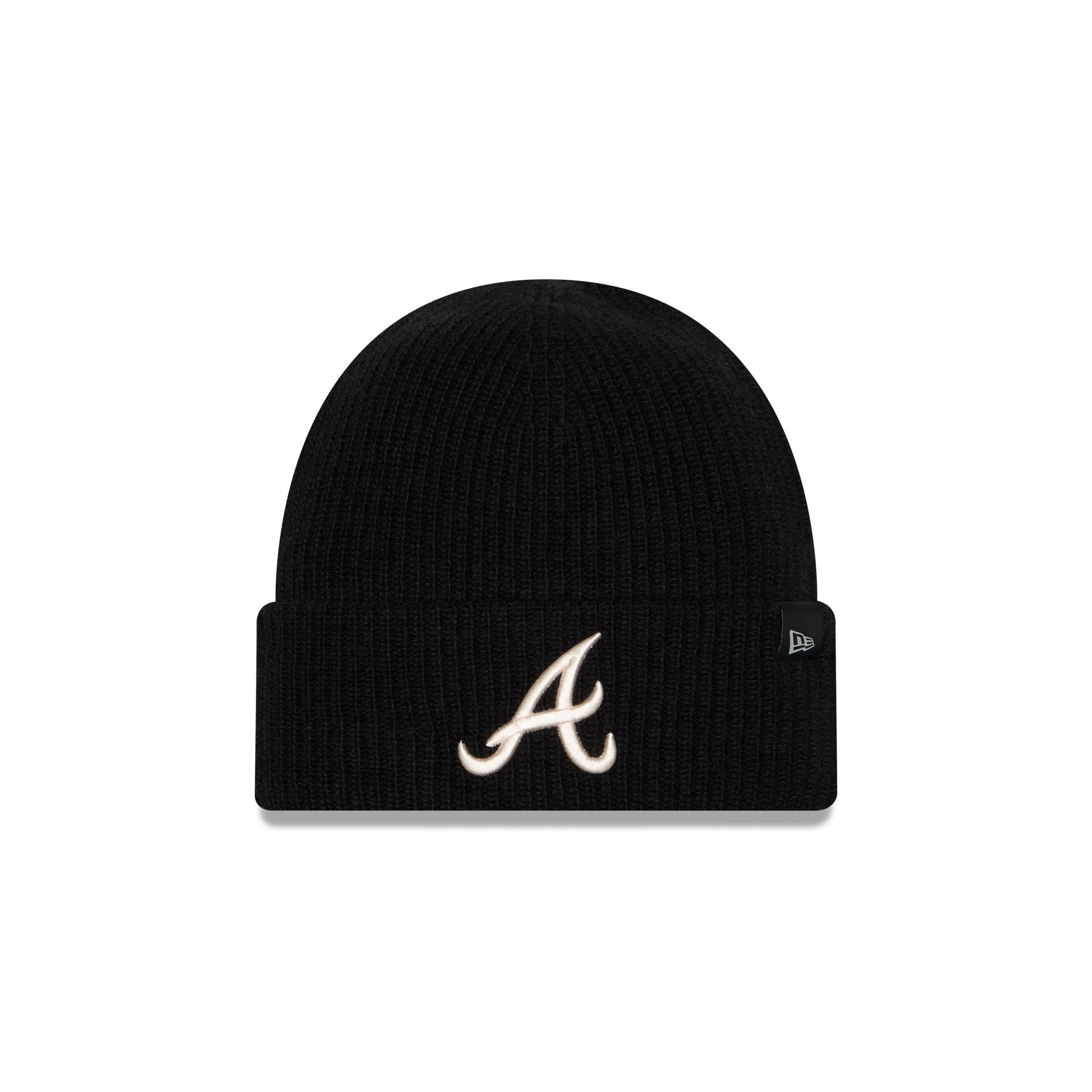 Atlanta Braves Woolen Black Short Cuff Knit Beanie Hat