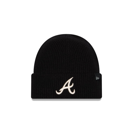 Atlanta Braves Woolen Black Short Cuff Knit Beanie Hat